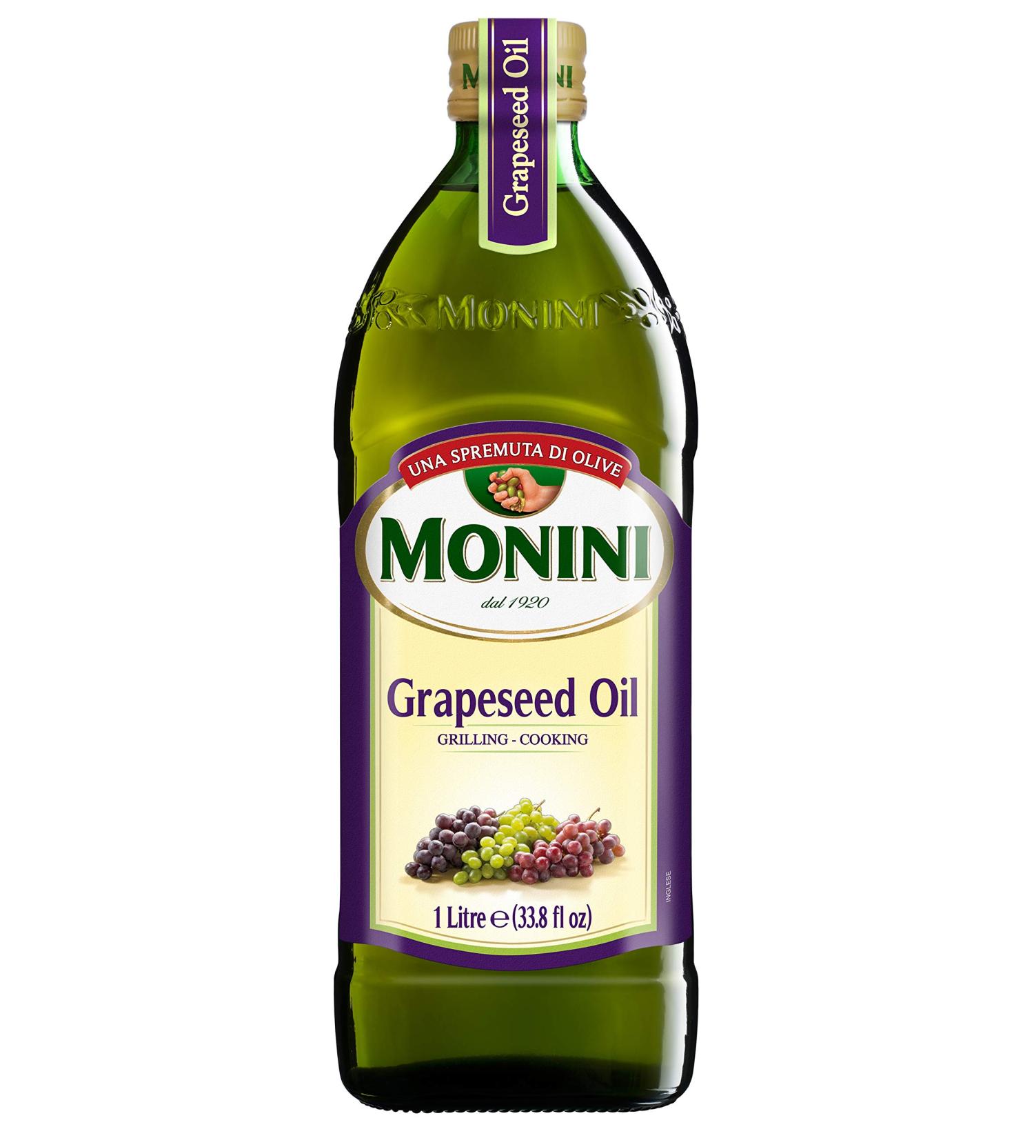 Monini Premium Grapeseed Oil - Italian Import for Grilling & Cooking - 33.8oz - Buy Online on SooperMarket.com