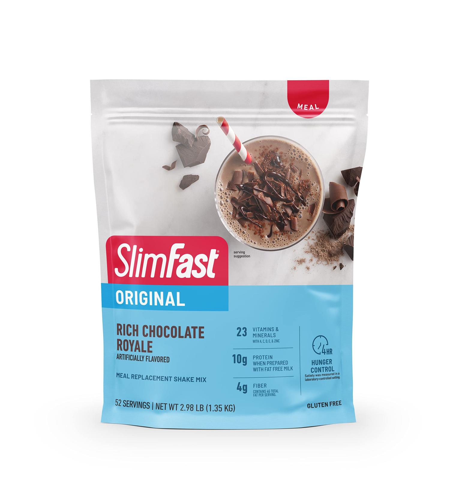 SlimFast Original Rich Chocolate Royale Meal Replacement Powder - 52 Servings, 10g Protein - Weight Loss Shake Mix - Buy Online on SooperMarket.com