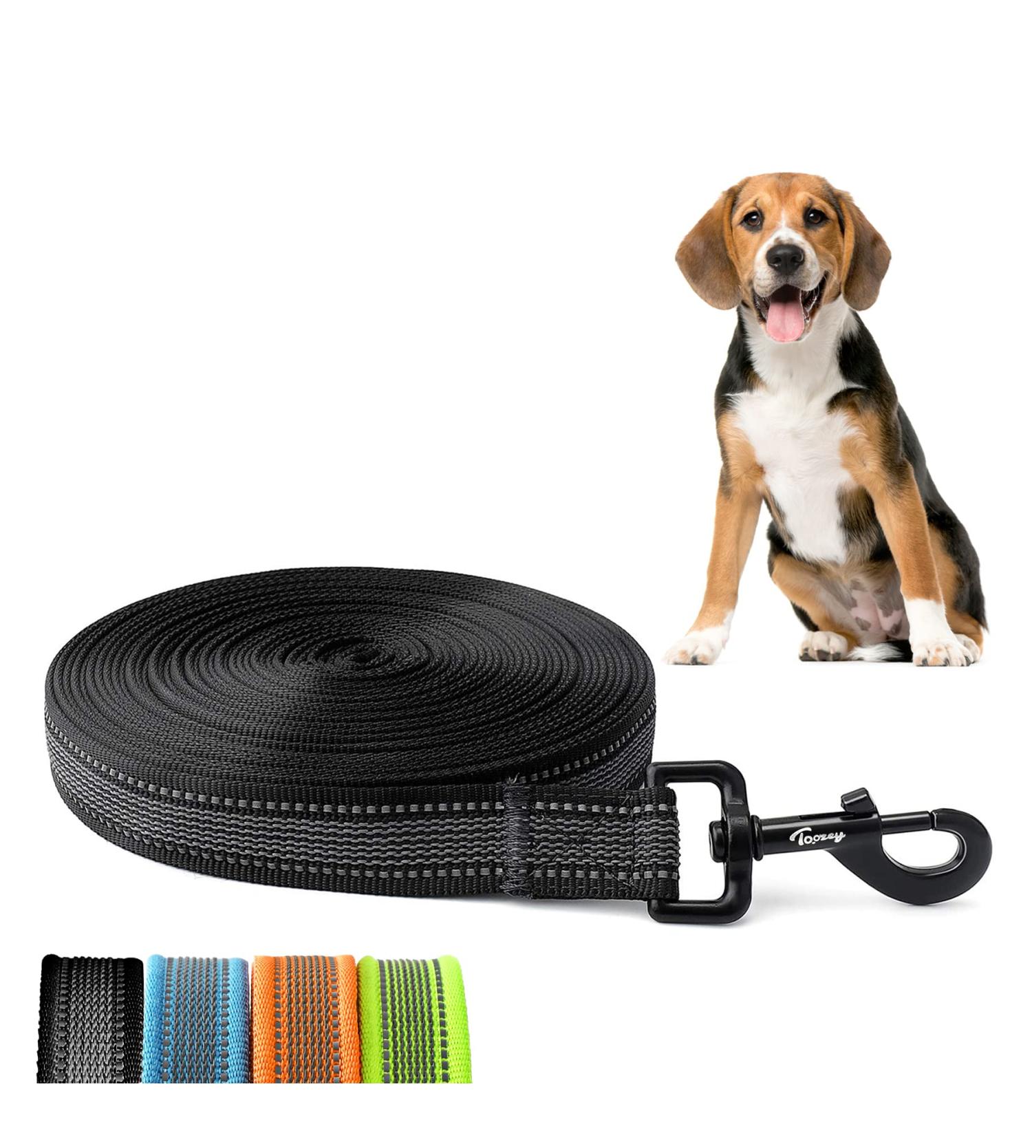 Toozey 5m Rubberized Dog Leash for Small to Large Dogs - Durable Black Drag Line with Hand Loop & Storage Bag - Buy Online on SooperMarket.com