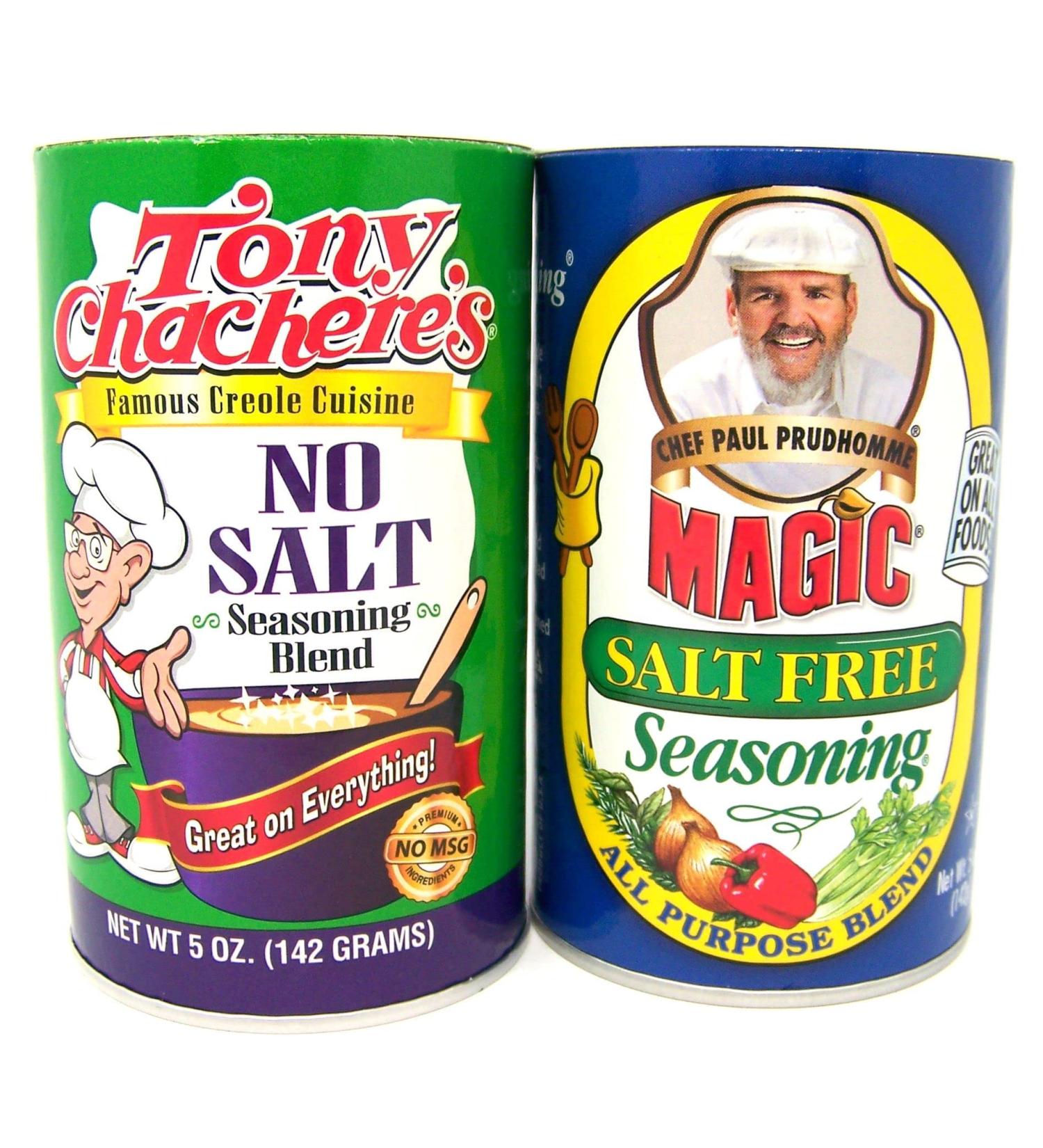 Salt Free Cajun Seasoning Bundle - Tony Chachere's & Chef Paul, 2-Pack Sodium-Free Seasonings and Spices - Buy Online on SooperMarket.com