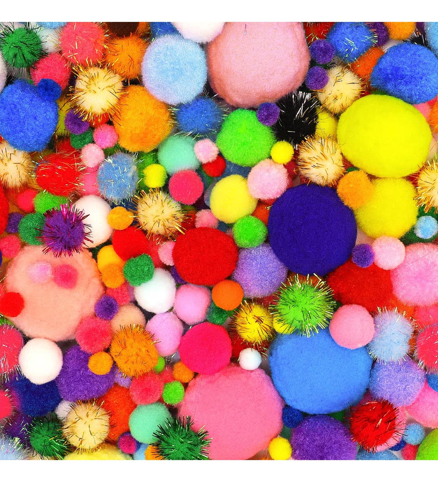 Iooleem 800pcs Multi-Colored Glitter Pom Poms Assorted Sizes for Crafts - Arts & Craft Supplies - Buy Online on SooperMarket.com