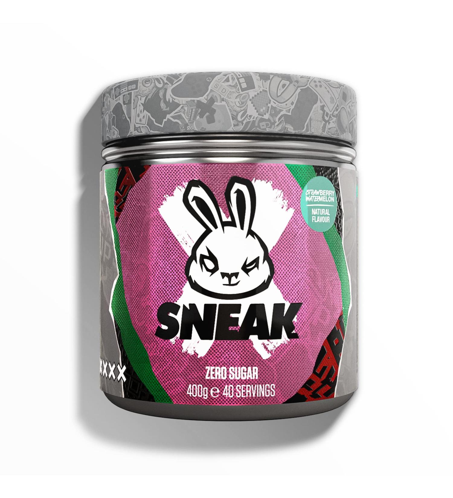 SNEAK Strawberry Watermelon In-Game Focus Boost Energy Drink | Zero Sugar, Low-Calorie, Vegan | 40 Servings 400g - Buy Online on SooperMarket.com