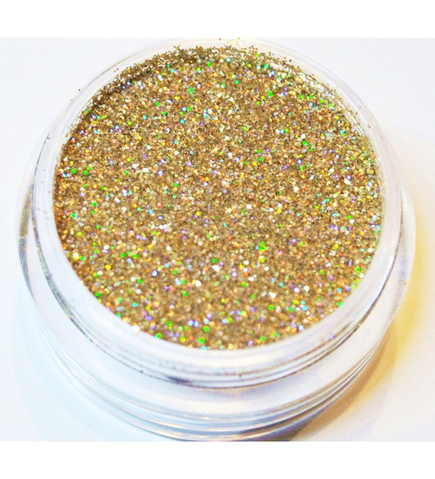 KM-Nails Powder Glitter gold hologram XXL Studio Size 0.1 mm fine 10ml