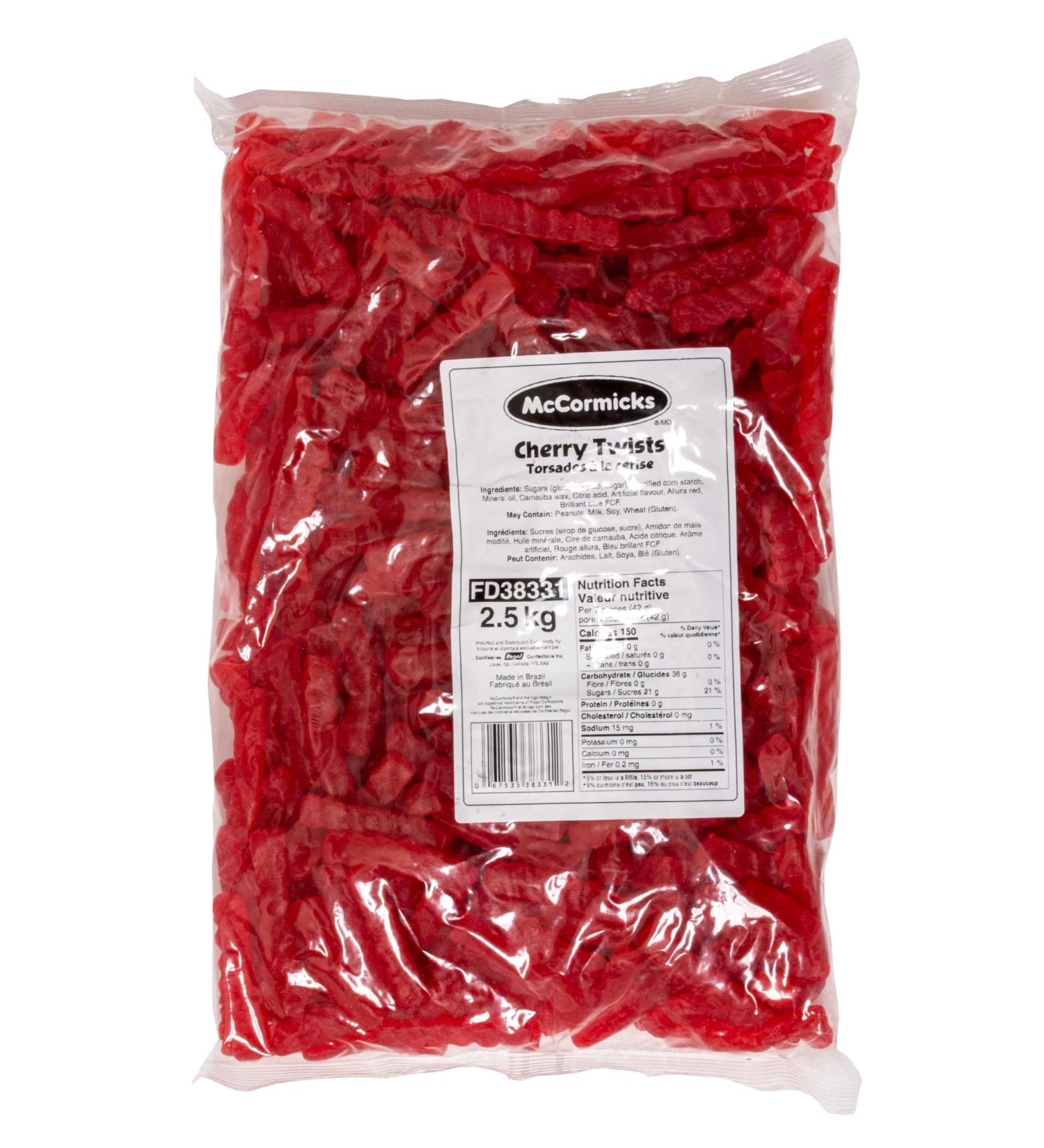 McCormicks Cherry Twists - Gummies - Bulk Candy Bag 1.8kg - Buy Online on SooperMarket.com