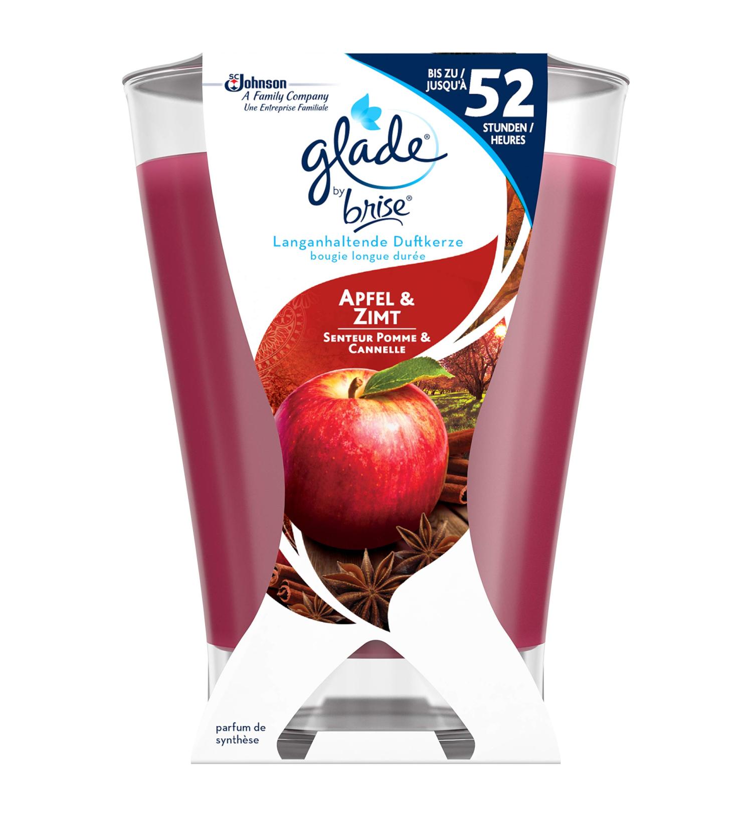 Glade Long-Lasting Scented Candle - Apple & Cinnamon 52 Hours Burn Time 224g - Buy Online Worldwide - Buy Online on SooperMarket.com