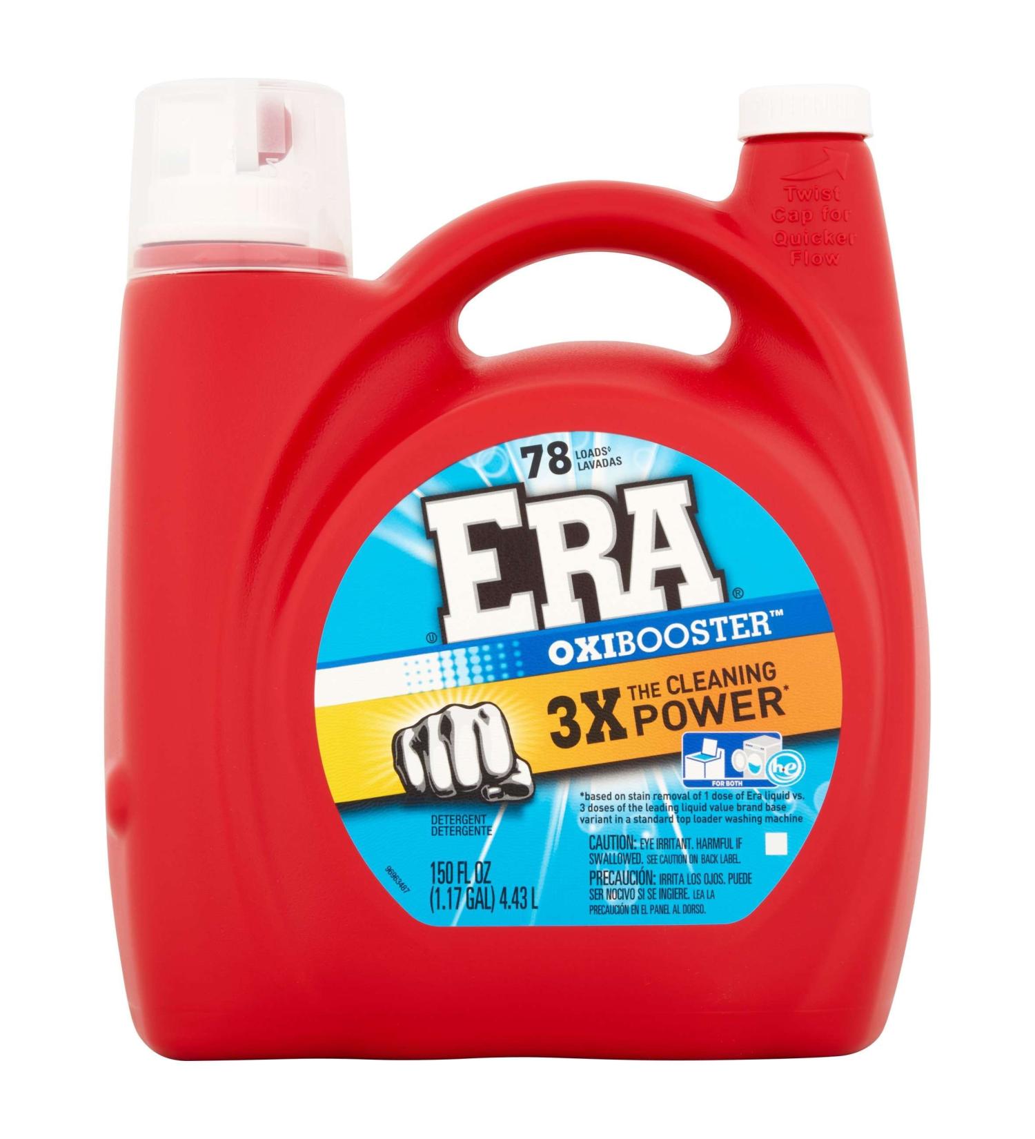Era 3X Oxibooster High Efficiency Liquid Laundry Detergent 78 Load 150 Ounce