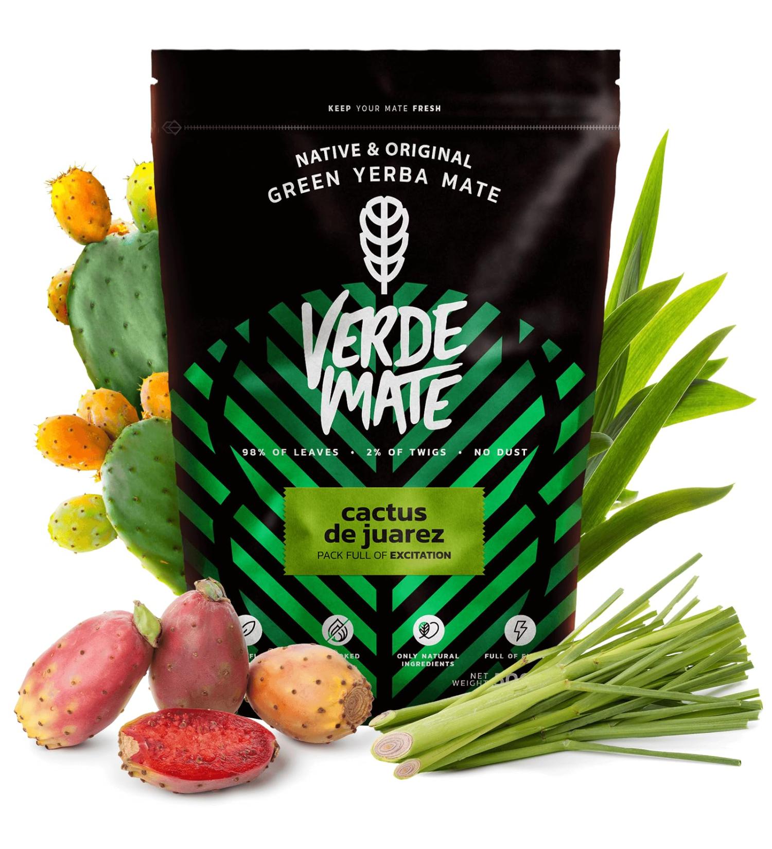 Verde Mate Cactus de Juarez Tea 500g | Yerba Mate Tea from Brazil | Fruit-flavoured yerba mate | Stimulating yerba mate | Unsmoked | Vegan | Gluten free - Buy Online on SooperMarket.com