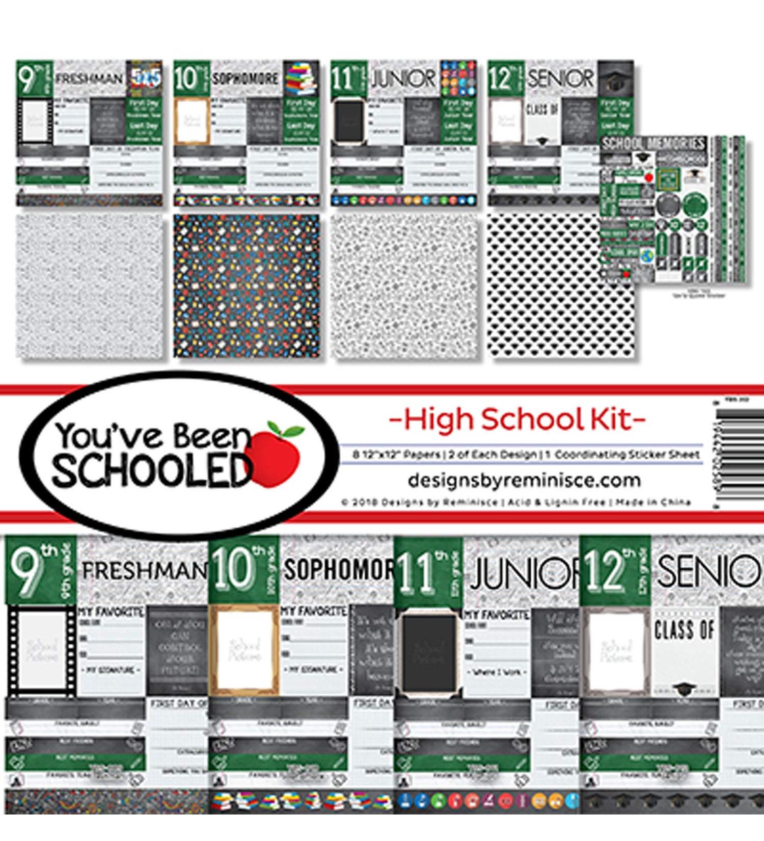 Reminisce (REMBC) High School Scrapbook Collection Kit, Multicolor