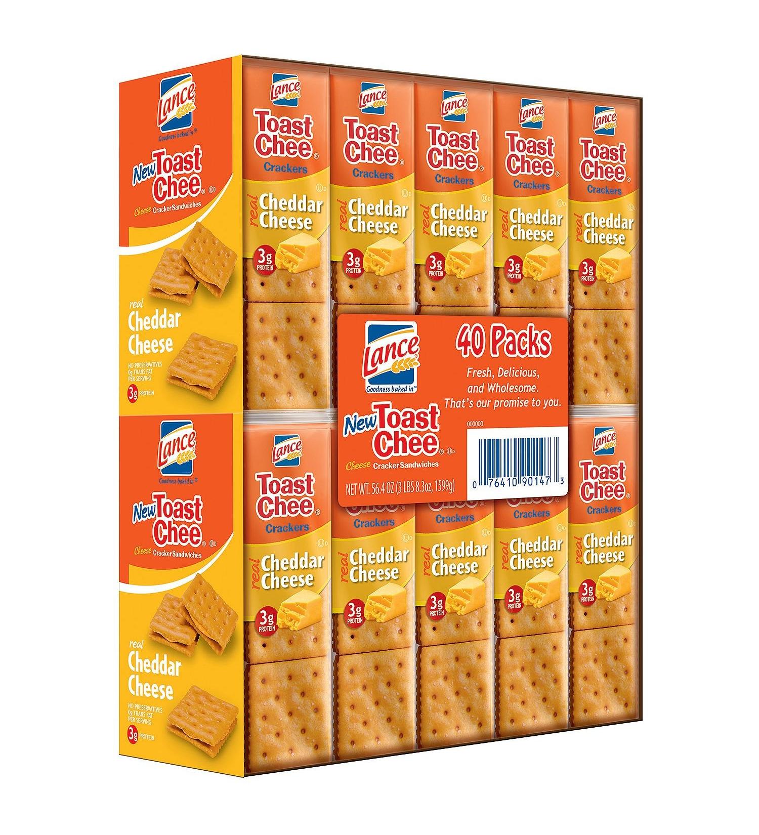 Lance Toastchee Cheddar Cheese (1.41 Ounce ., 40 ct.) Net Wt 56.4 Ounce,, ()