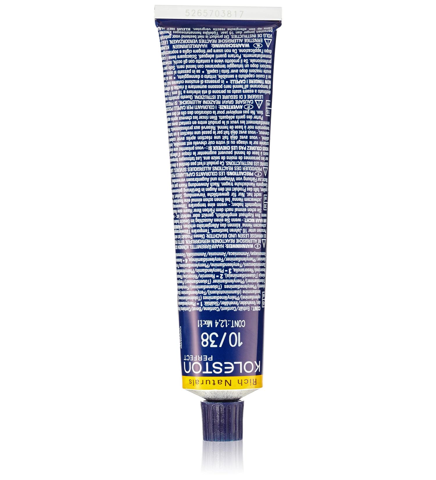 Wella Professionals Koleston Perfect Permanent Hair Color 10/38 - Light Light Blonde Gold 60ml | Buy Online for International Shipping - Buy Online on SooperMarket.com
