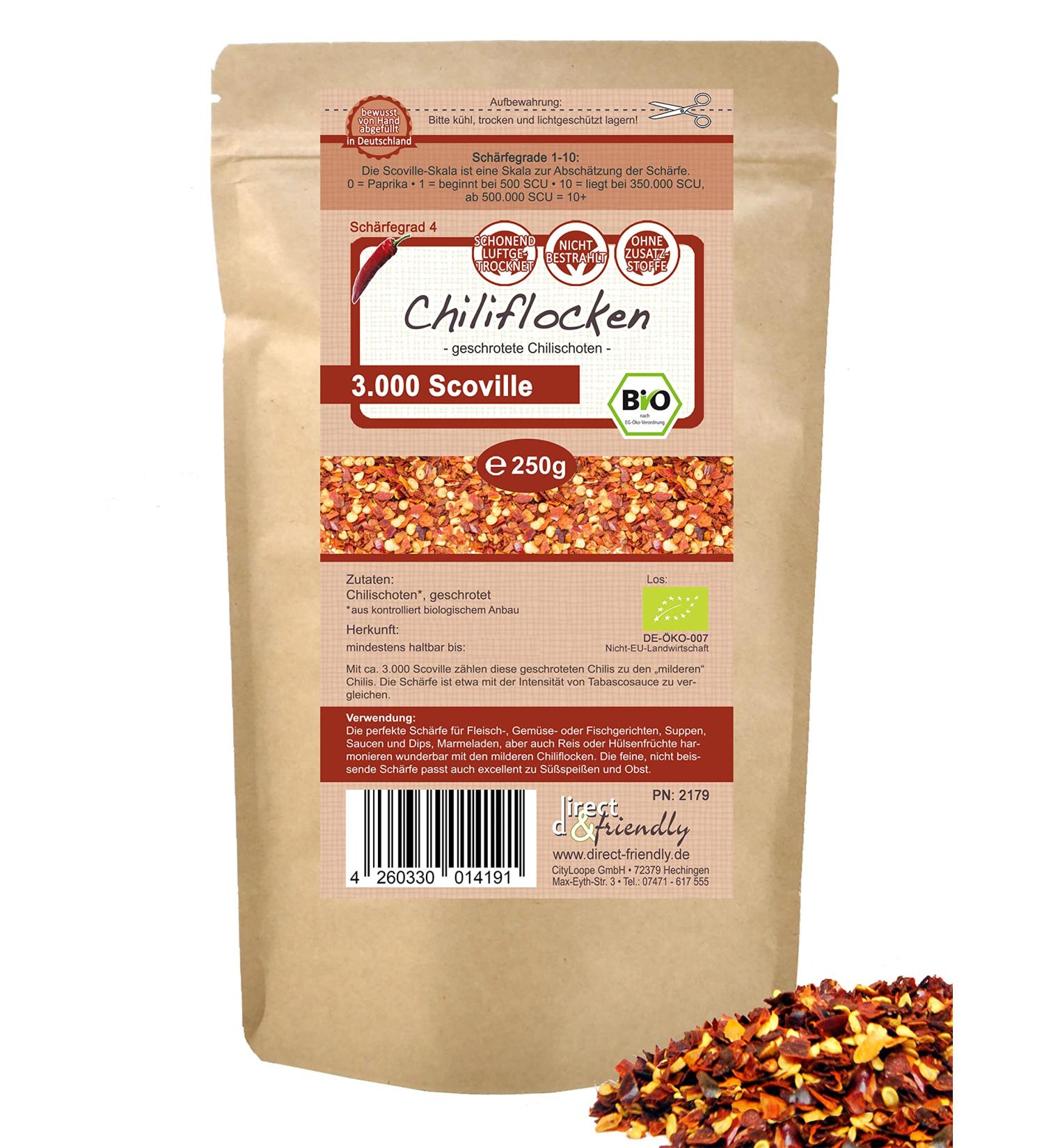 Buy Direct & Friendly Organic Dried Chili Flakes (250g) - Mildly Ground Perfect for Spicing Up Your Dishes | International Shipping Available - Buy Online on SooperMarket.com