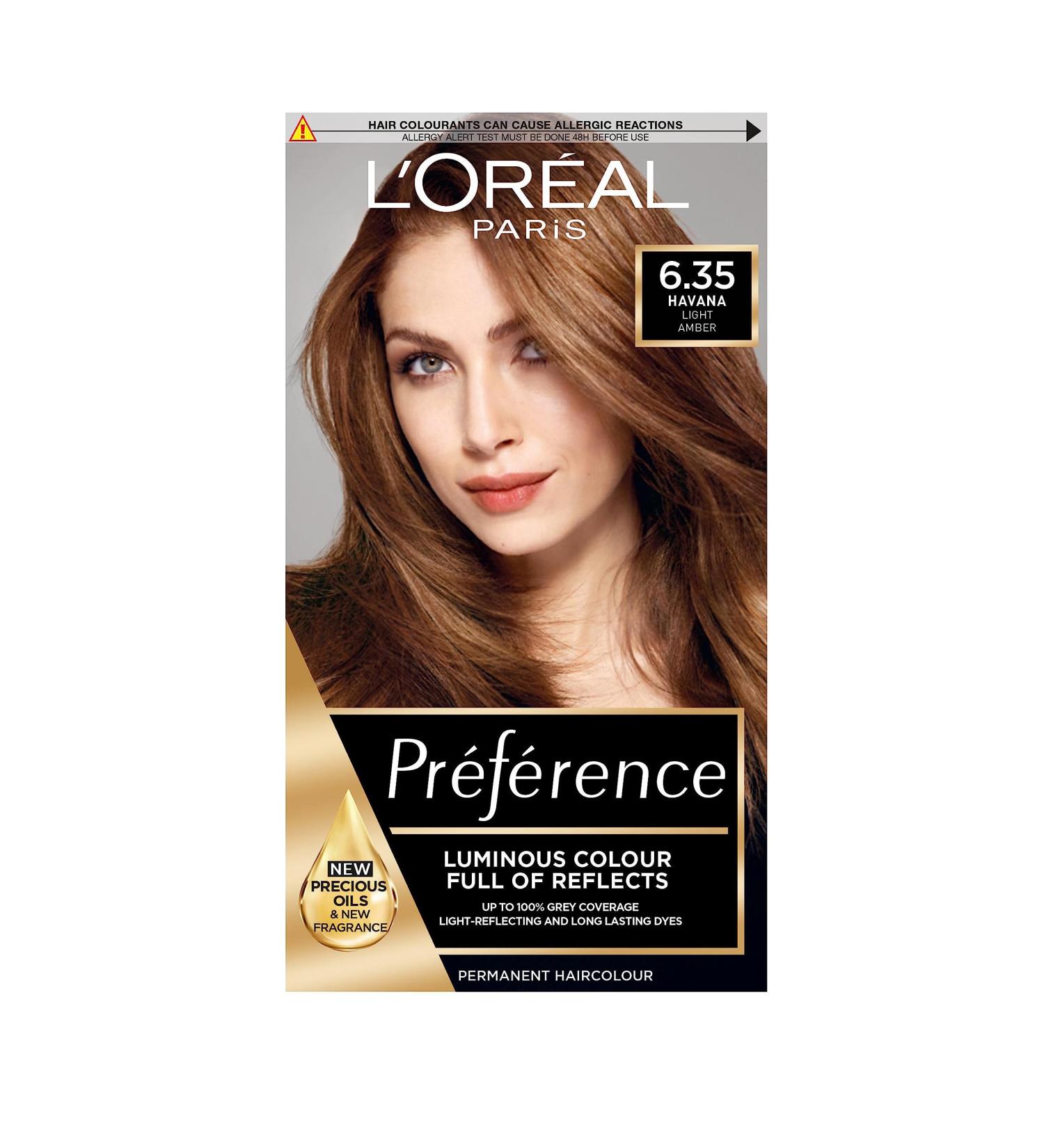 L'Oreal Paris Preference 6.35 Havana Permanent Hair Colour - Long Lasting Luminous Dye - Buy Online on SooperMarket.com