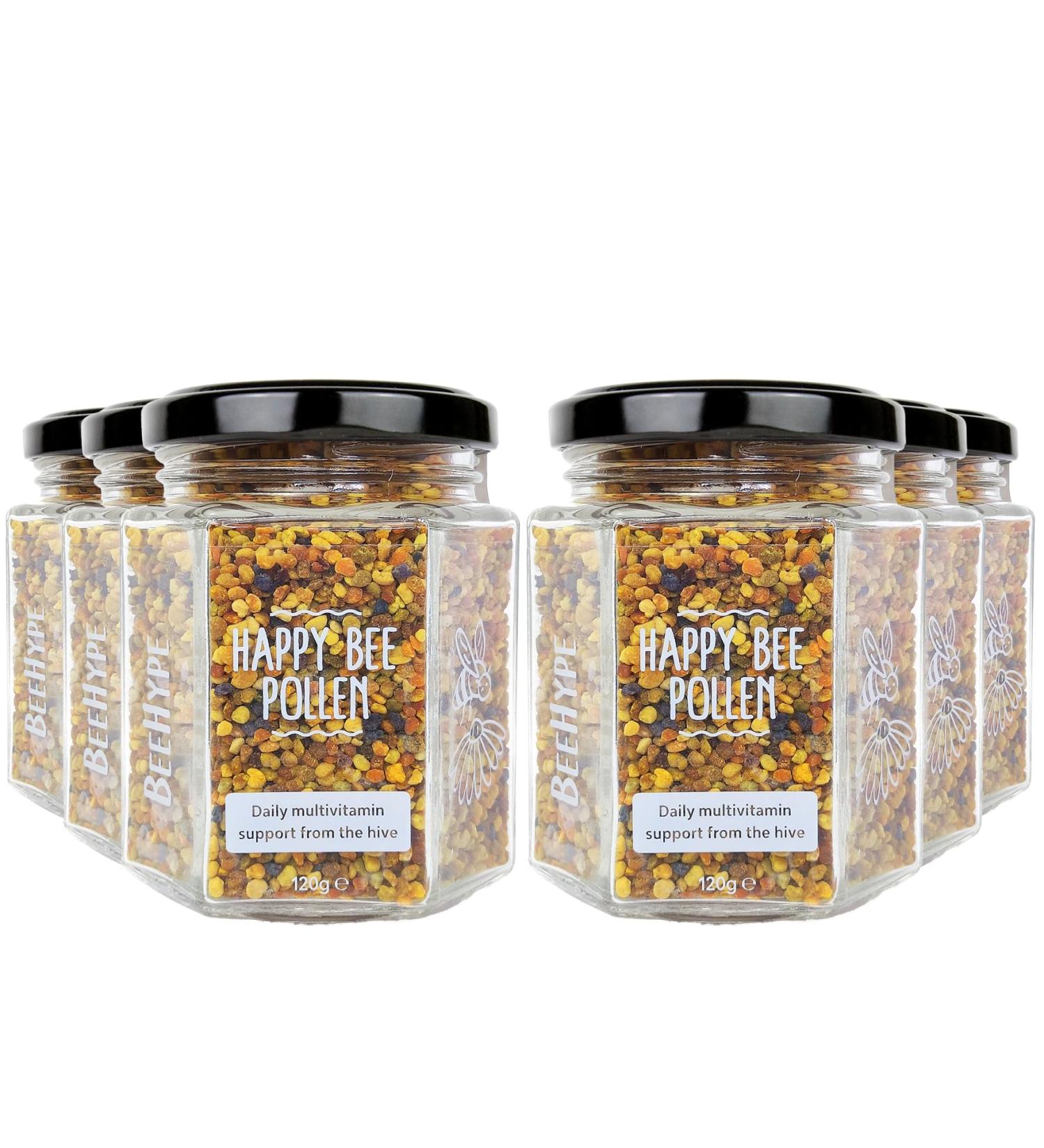 BeeHype - Bee Pollen Sustainably Sourced Bee Pollen Rich in Vitamins Protein Antioxidants Healthy Fats and Over 300 Essential Nutrients 6 x 120g - Buy Online on SooperMarket.com