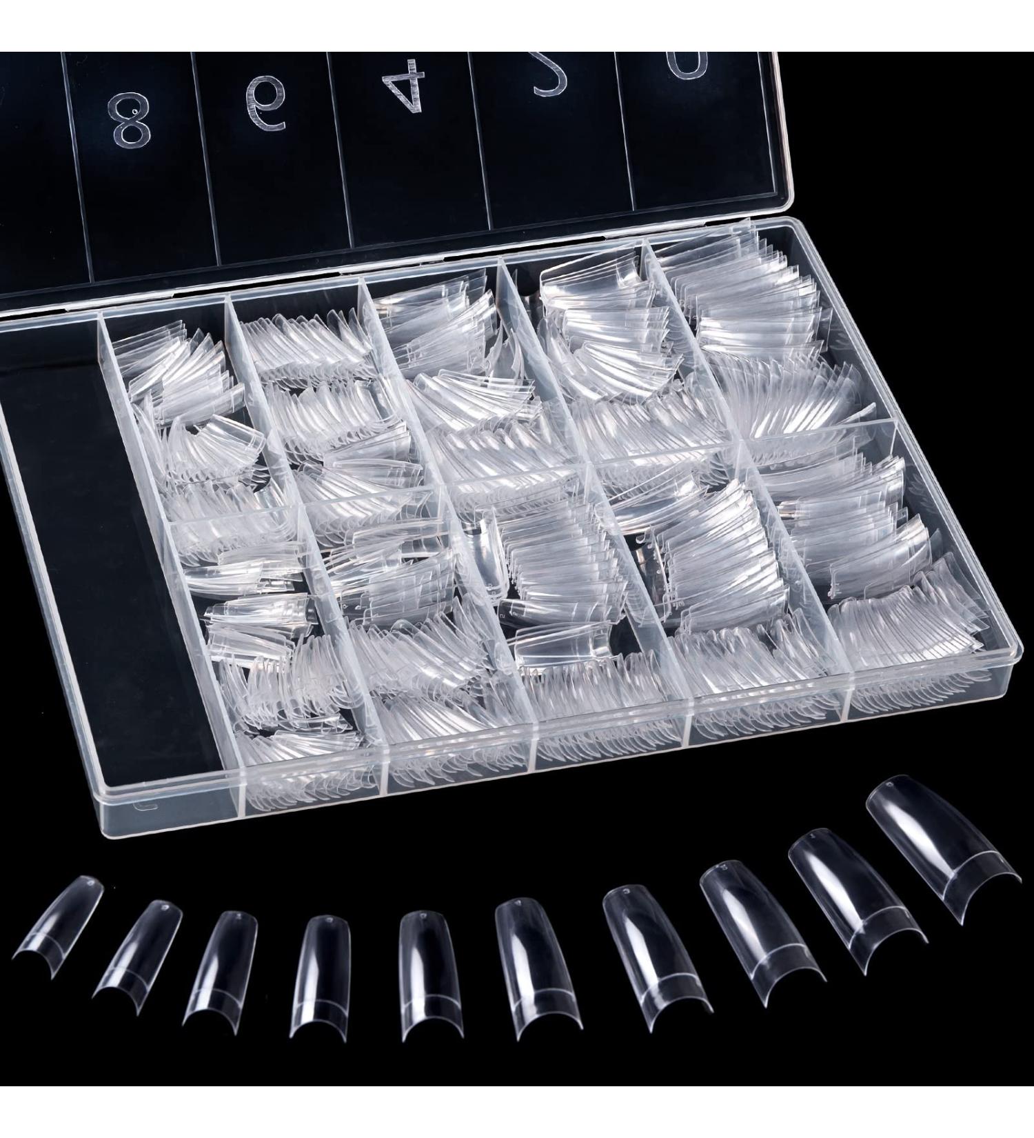 500 Pieces Clear French False Nail Tips with Box - Acrylic Artificial Nails for Women & Girls (10 Sizes) - Buy Online on SooperMarket.com