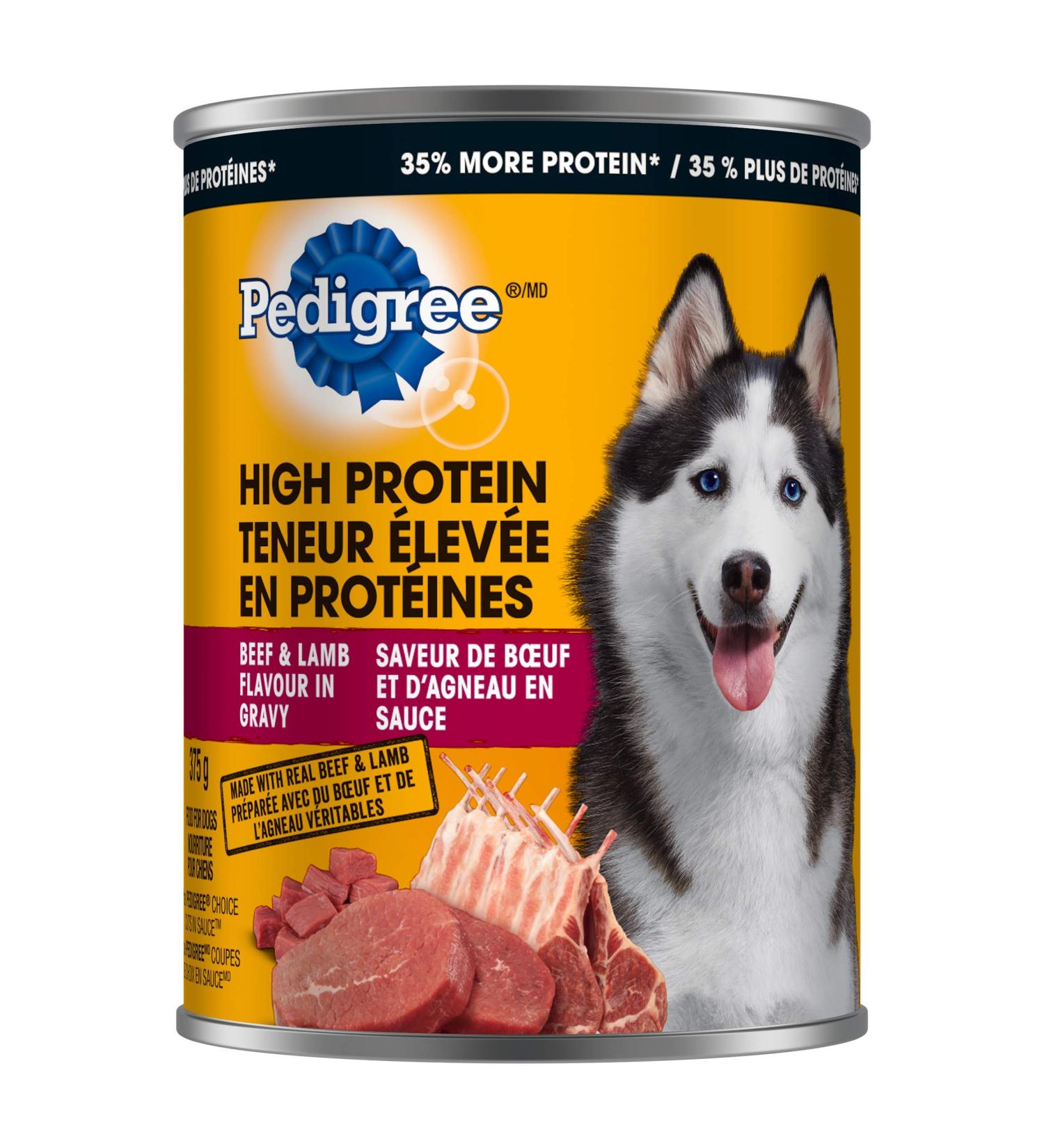 PEDIGREE High Protein Adult Wet Dog Food - Beef & Lamb Flavour in Gravy 375g 12 cans - Buy Online on SooperMarket.com