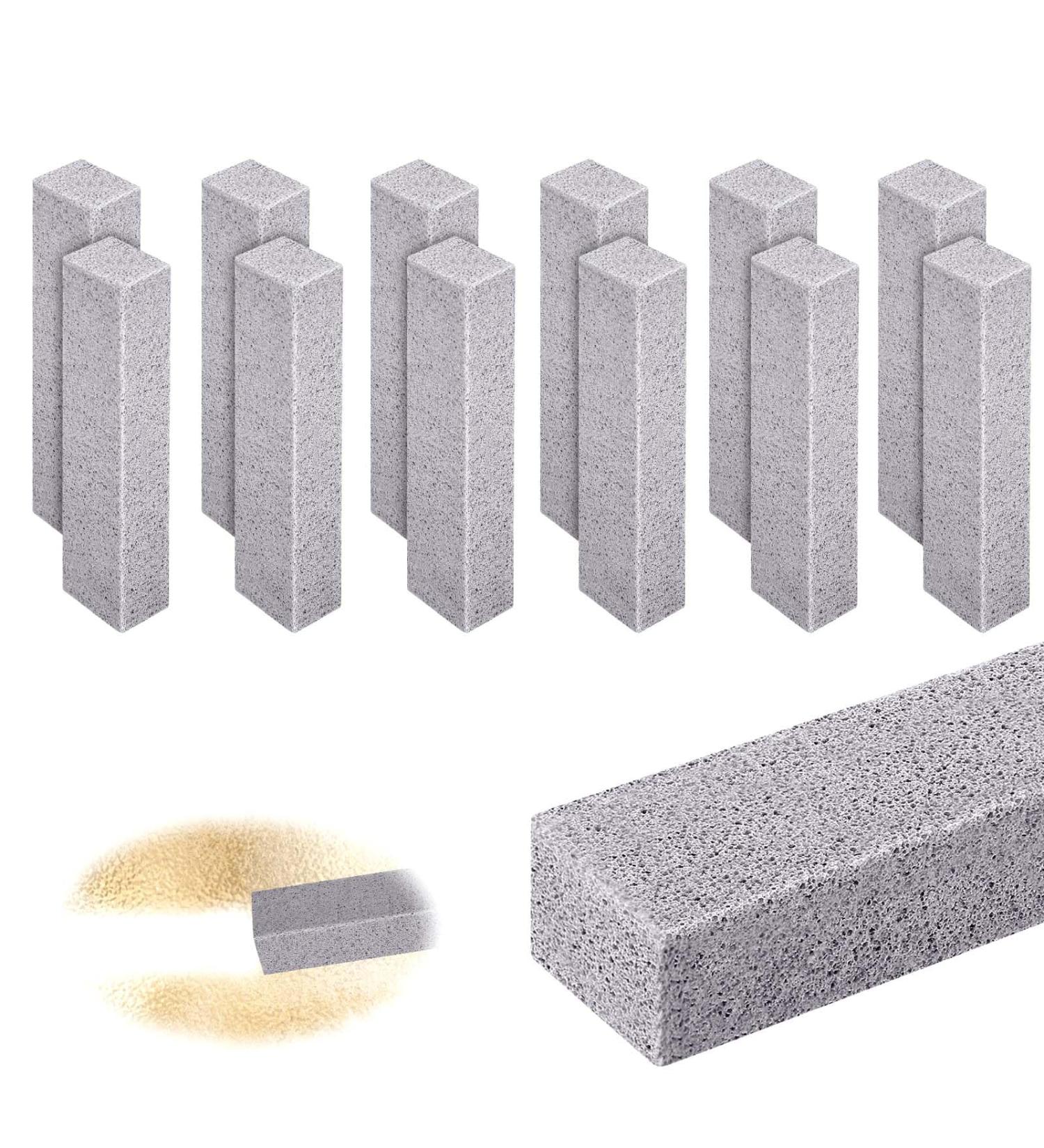 12-Piece Pumice Stone Cleaning Block Set for Toilets Showers & Sinks - Powerful Eco-Friendly Bathroom Cleaner - Buy Online on SooperMarket.com