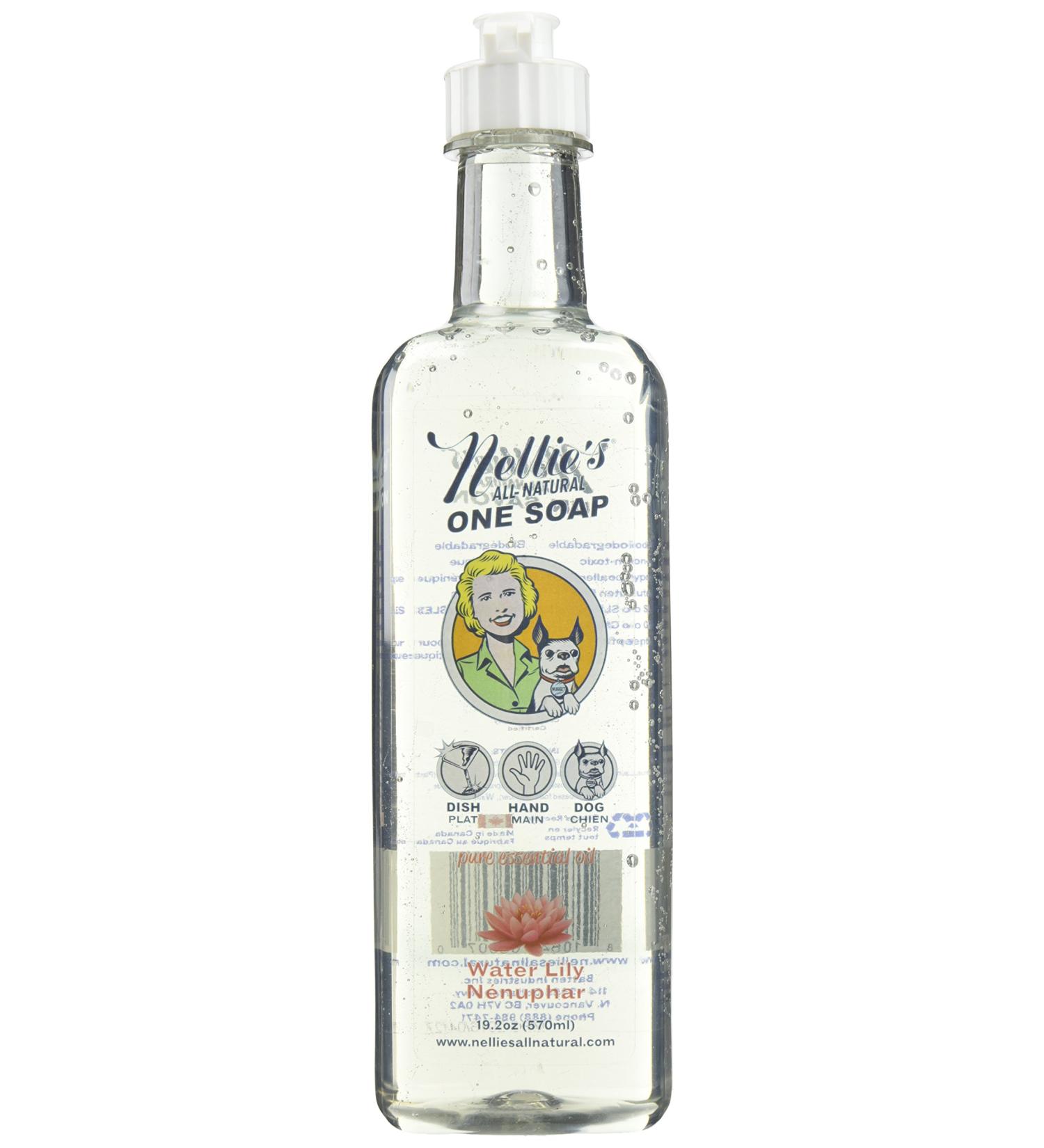 Nellie's All-Natural One Soap - 19.2 oz - Refreshing Water Lily Scent | Eco-Friendly International Shipping - Buy Online on SooperMarket.com