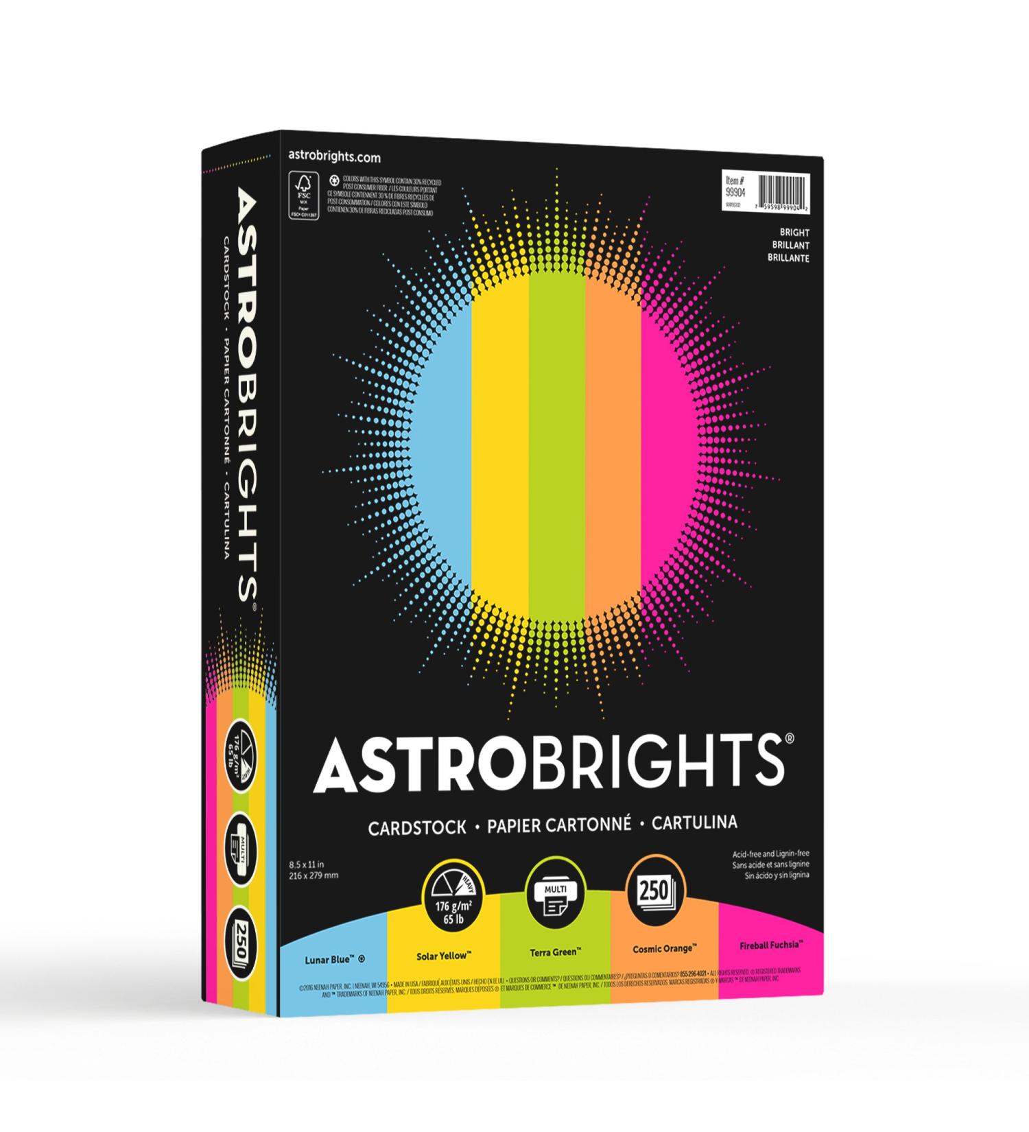 Astrobrights Color Cardstock -Bright Assortment 65 lb Cover Weight 8.5 x 11 Assorted 250/Pack - Buy Online on SooperMarket.com