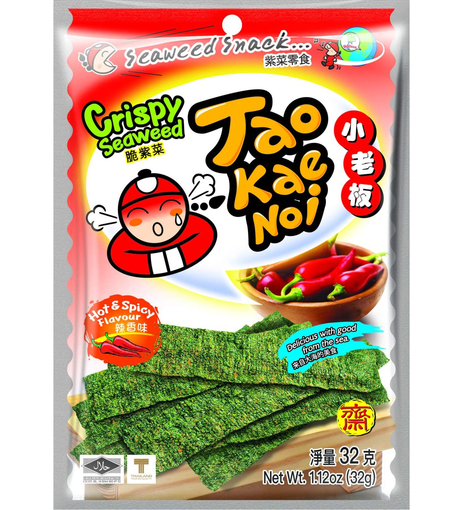 Tao Kae Noi Crispy Seaweed Snack Hot & Spicy hot and spicy seaweed snack 32 g 32 g (1 pack) Hot&Spicy