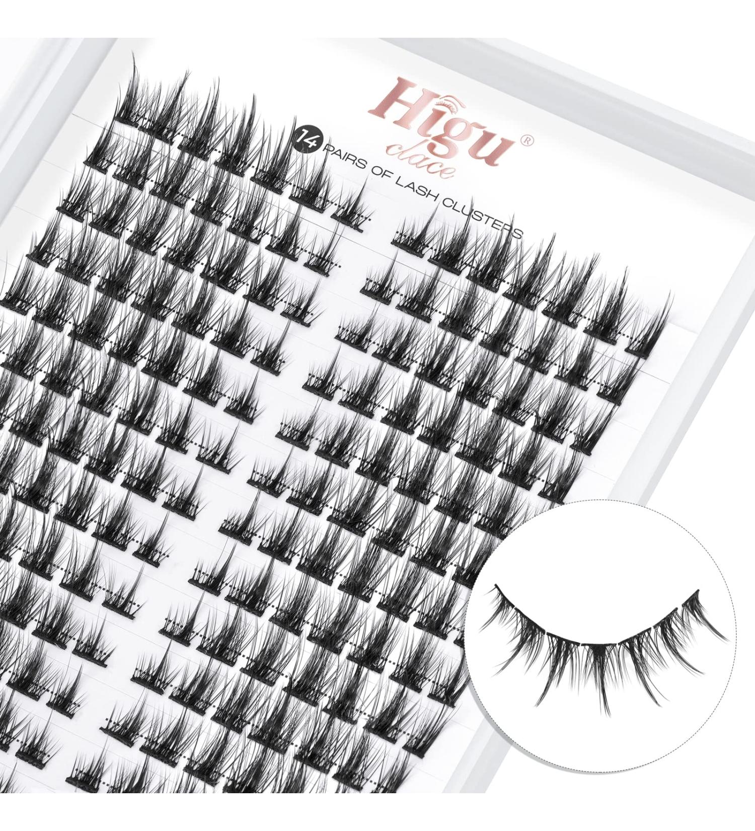 D Curl Cluster Lashes Kit - 14 Pairs / 196 PCS DIY Eyelash Extension Segments (Devil 02-D) - Buy Online on SooperMarket.com
