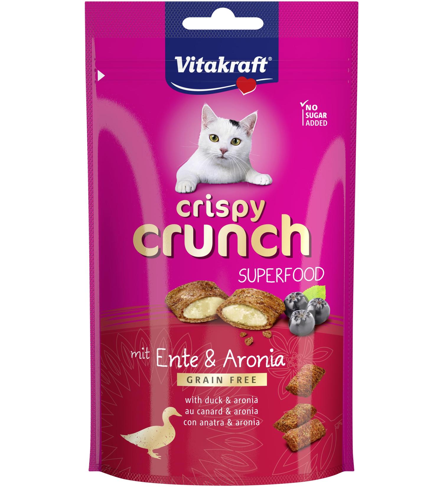 Vitakraft Crispy Crunch Cat Snacks - Sugar-Free Duck & Aronia Pillows (60g) - Premium International Shipping - Buy Online on SooperMarket.com