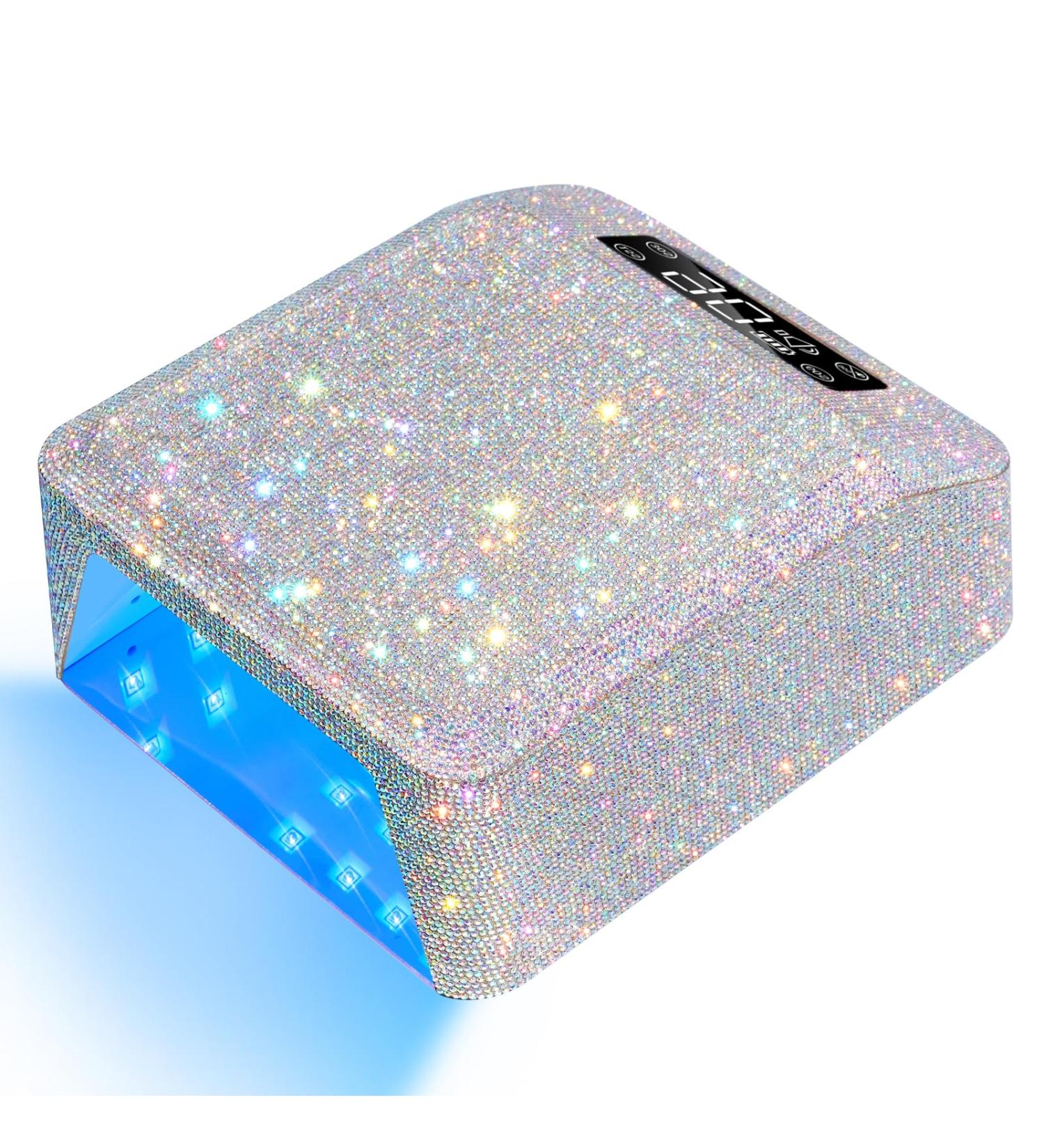 UV LED Nail Lamp 96W - Professional Quick Dry Curing Light for Salon & Home | 4 Timer Settings Auto Sensor A-white Sparkly Gel Polish Dryer - Buy Online on SooperMarket.com