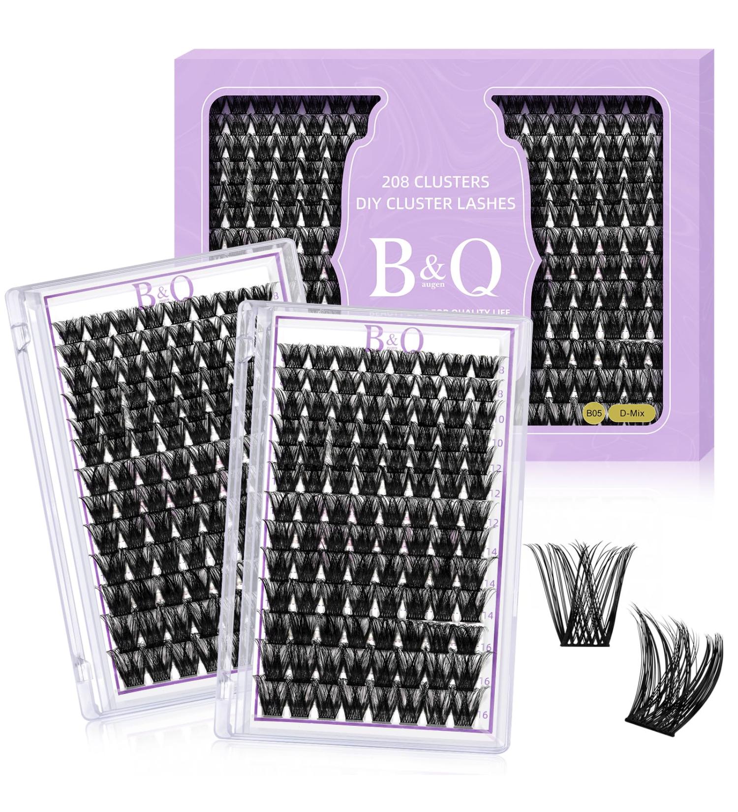 Lash Clusters 208 PCS Individual Eyelash Extensions D-8-16MM B05 Wispy Soft Comfortable Band False Lashes - DIY Lash Kit B05+B05 - Buy Online on SooperMarket.com