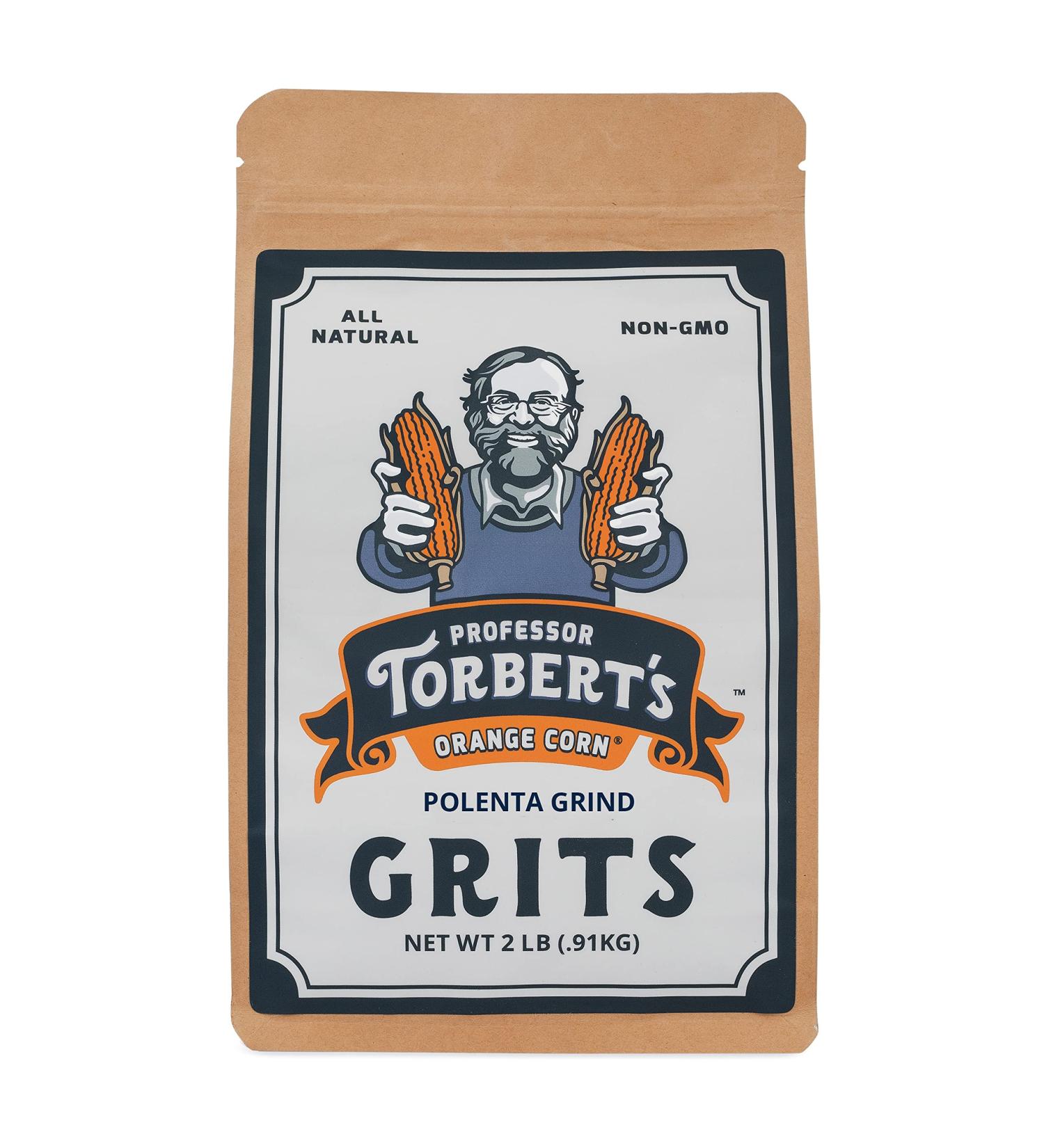 Professor Torbert's Orange Corn Grits - 2lb (32oz) | Premium Quality Grits for Delicious Meals - Buy Online on SooperMarket.com