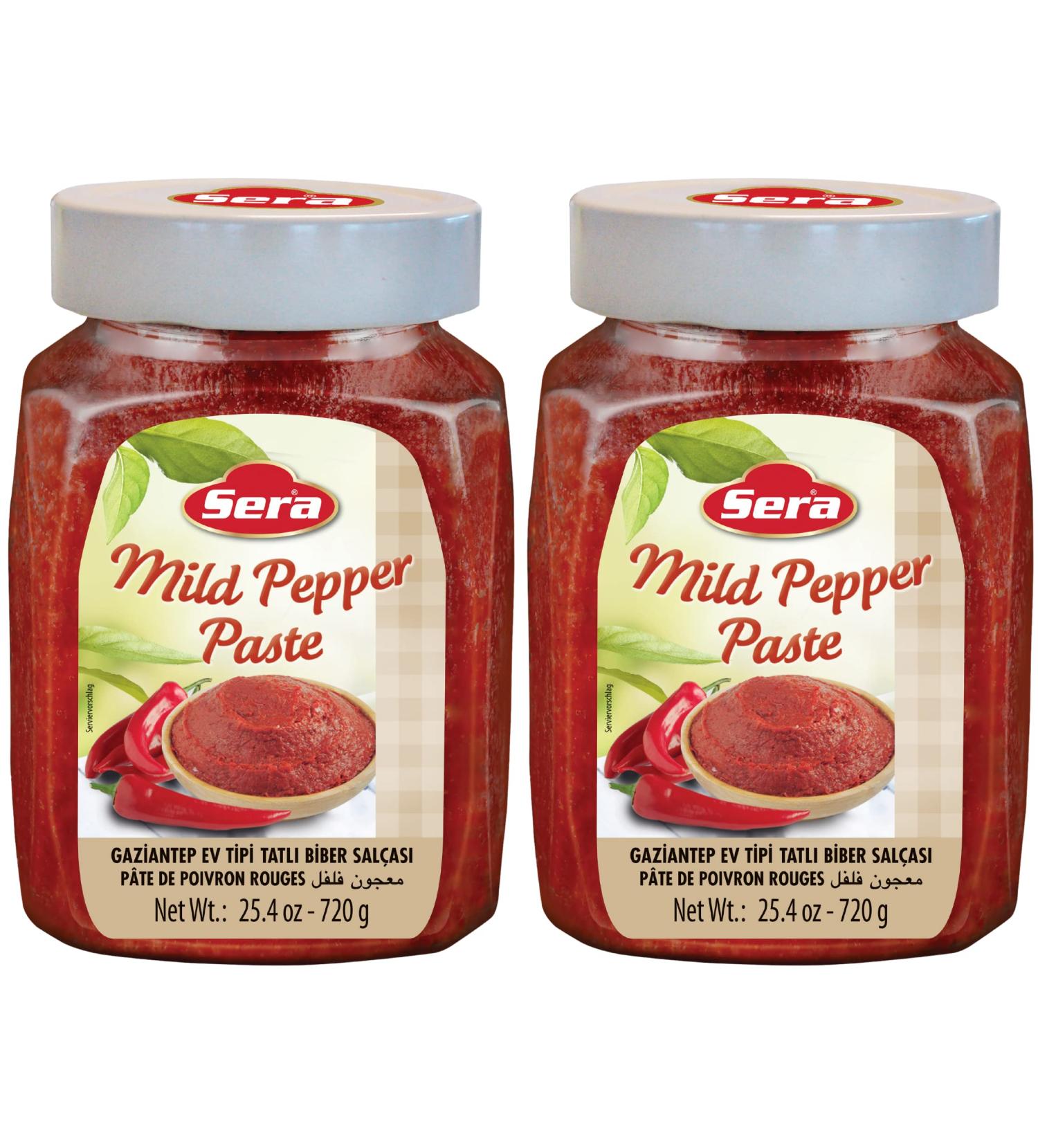 Sera Mild Pepper Paste 25.4 Oz Jar (2 PACK) - No Sugar, No Artificial Preservatives - Add Unique Peppery Flavor to Your Dishes - Ideal for Spreads & Sandwiches - Buy Online on SooperMarket.com