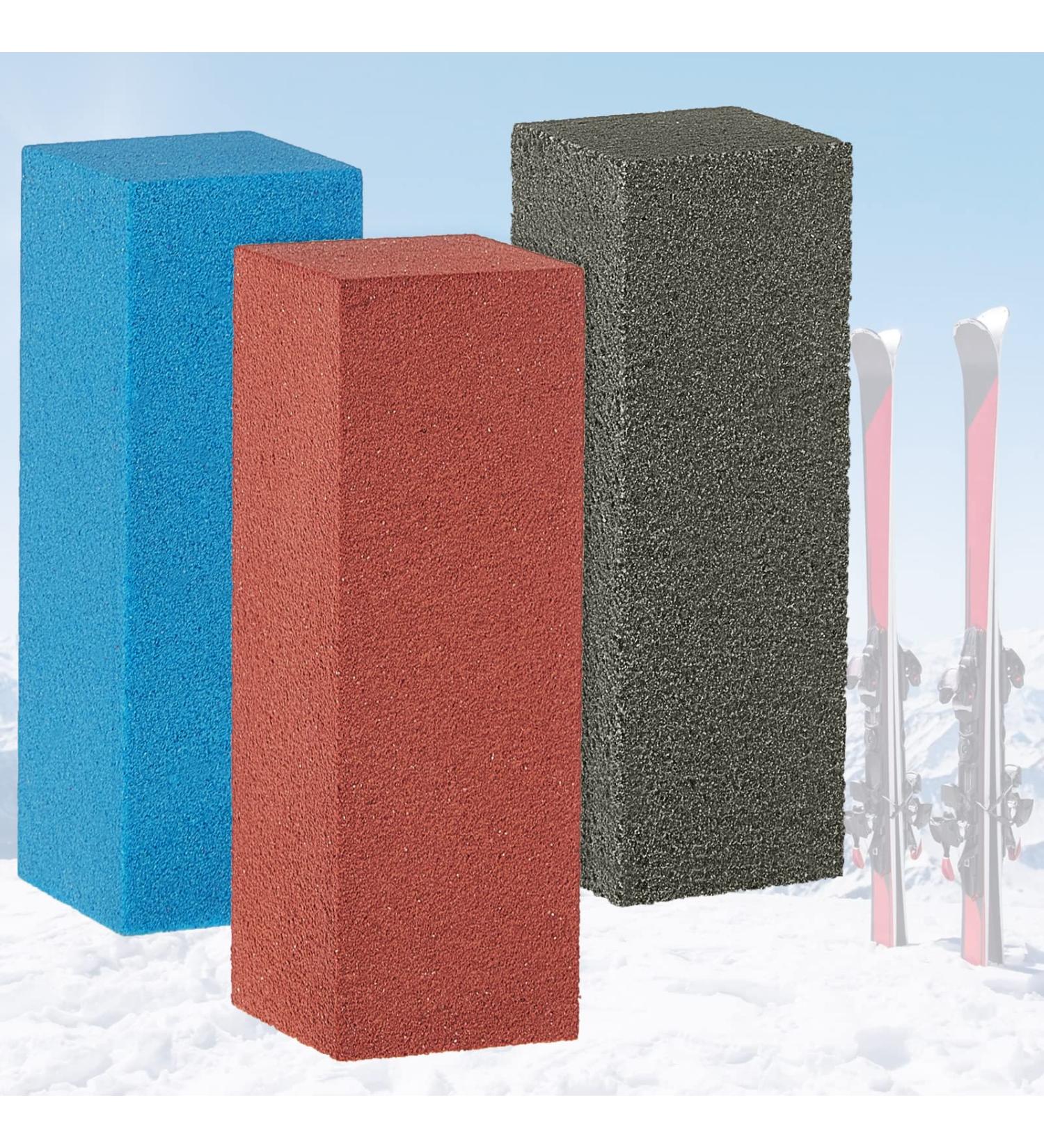 Patelai 3 Pcs Gummy Rubber Edge Tuning Stones Trio - Ski Snowboard Tuning Equipment - Red Gray Blue - 59 x 20 x 20 mm - Buy Online on SooperMarket.com
