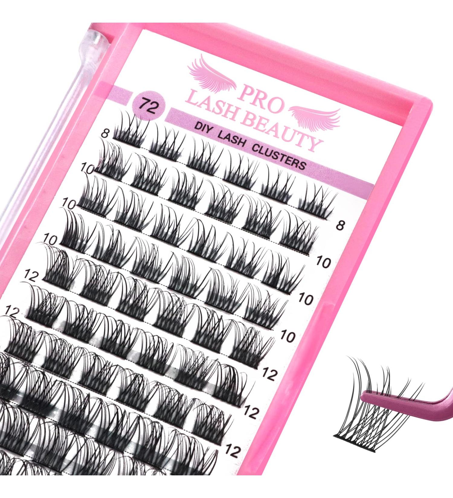 Cluster Lashes 72 Pcs Individual Lash Clusters | DIY Eyelash Extensions - 16mm Natural | Reusable, Super Thin Band - Soft & Comfortable - Buy Online on SooperMarket.com