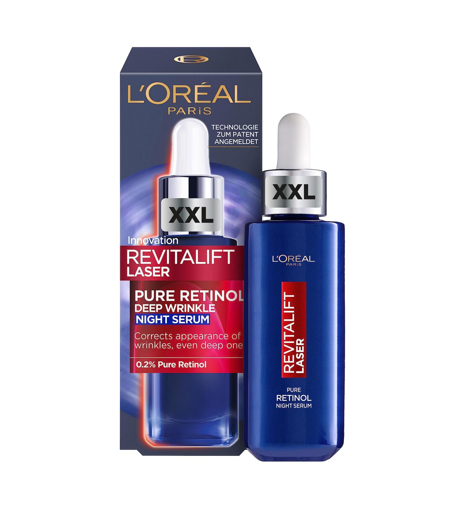 L'Or al Paris Retinol Serum - Anti-Wrinkle Night Serum with Vitamin A Hyaluronic Acid & Nourishing Oil - Revitalift Laser Facial Care - 50 ml (1 Pack) - International Shipping Available - Buy Online on SooperMarket.com