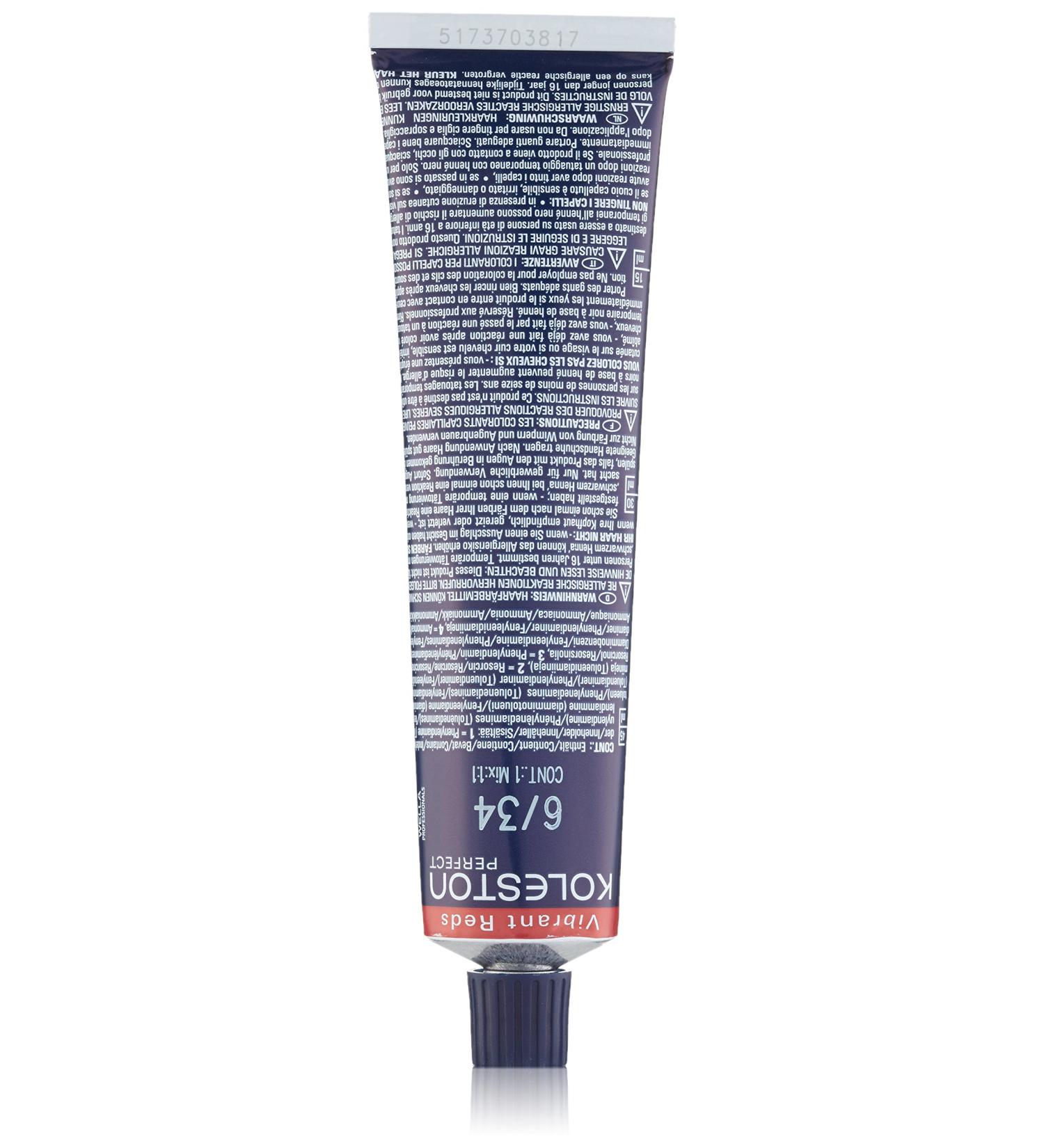 Wella Professionals Koleston 6/34 Dark Blonde Gold-Red Hair Color | 60 ml - Shop Internationally! - Buy Online on SooperMarket.com