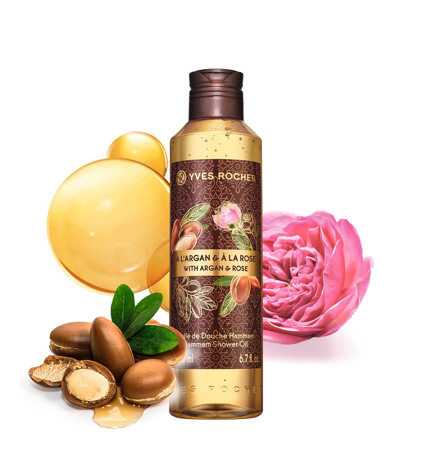 Yves Rocher LES PLAISIRS NATURE Argan Rose Hammam Bath & Shower Gel 200ml - Nourishing & Luxurious | Buy Online Internationally - Buy Online on SooperMarket.com