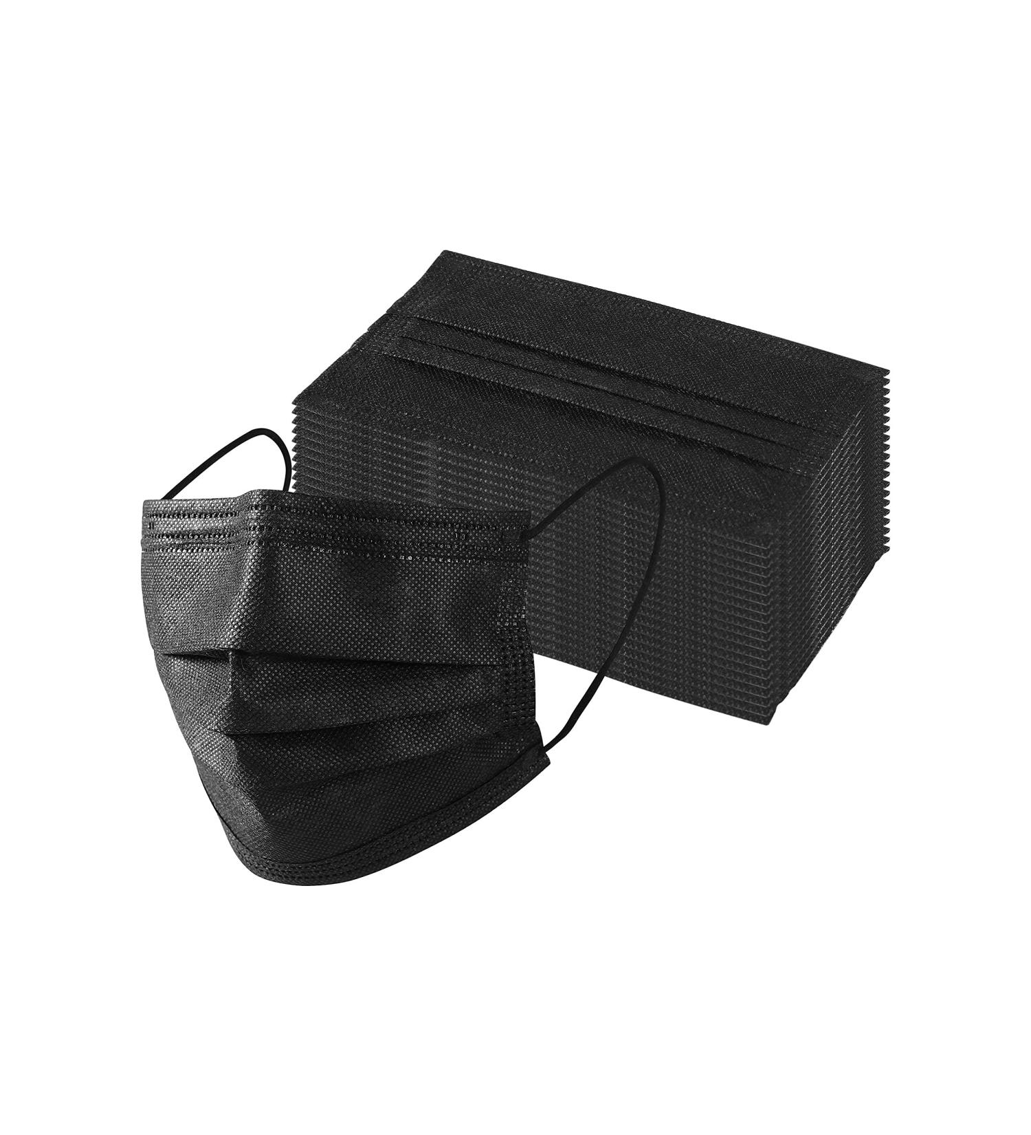 Black Disposable Face Masks 25 Pack - 3-Ply Protection - Buy Online on SooperMarket.com