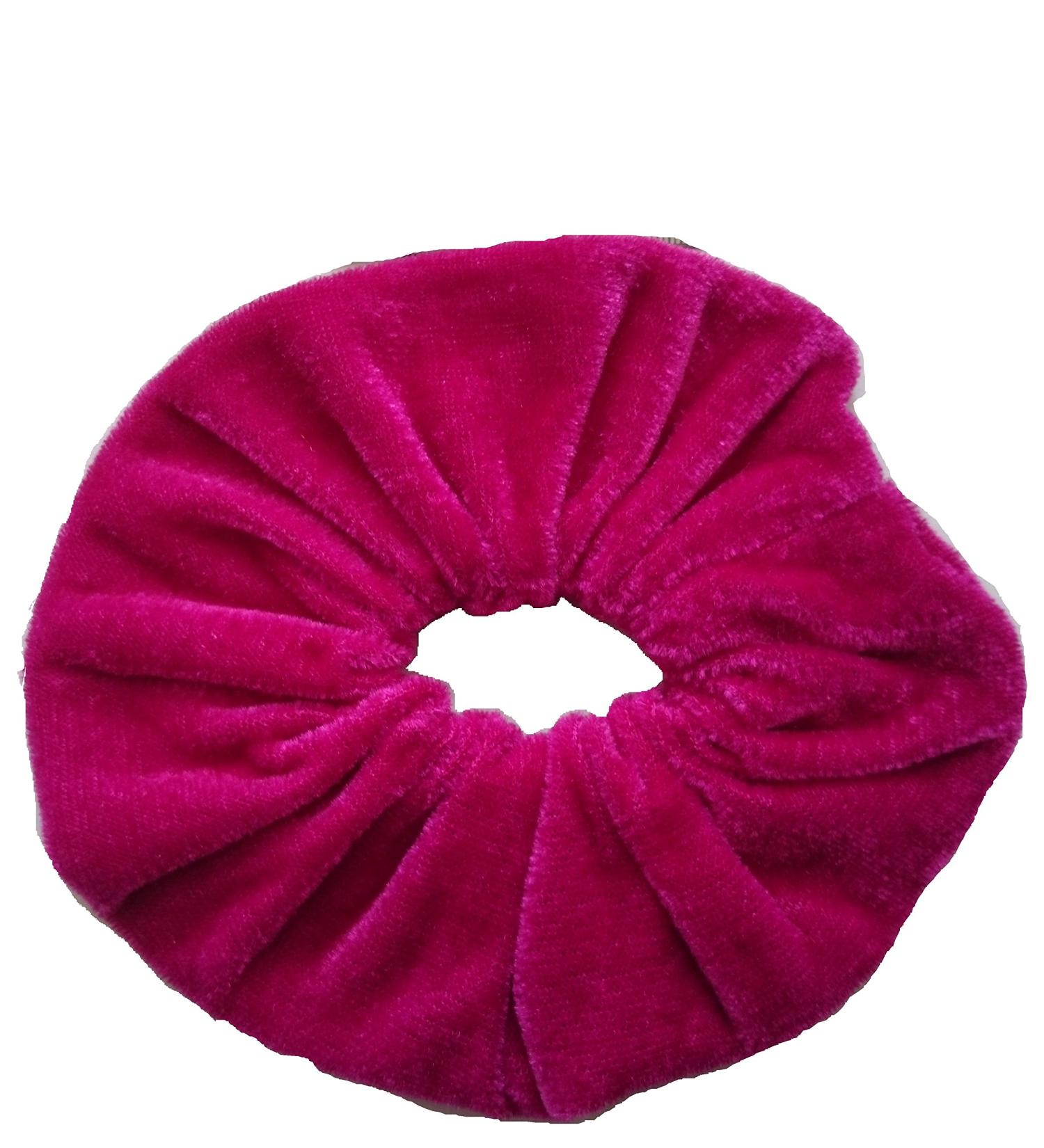 AADYA Pair of Extra Large (15CM) Velvet Hair SCRUNCHIES Elastic Scrunchy Hair BOBBLES (Dark Pink)