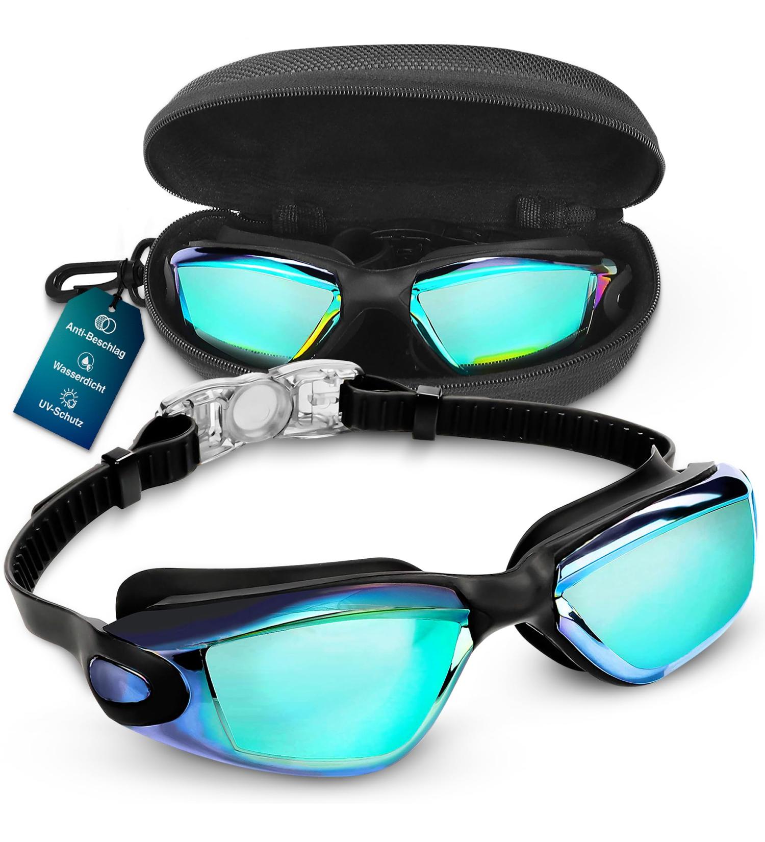 Bezetee UV Protection Swimming Goggles - Anti-Leak Adjustable Silicone Eyewear for Adults & Youth - Includes Case - Buy Online on SooperMarket.com