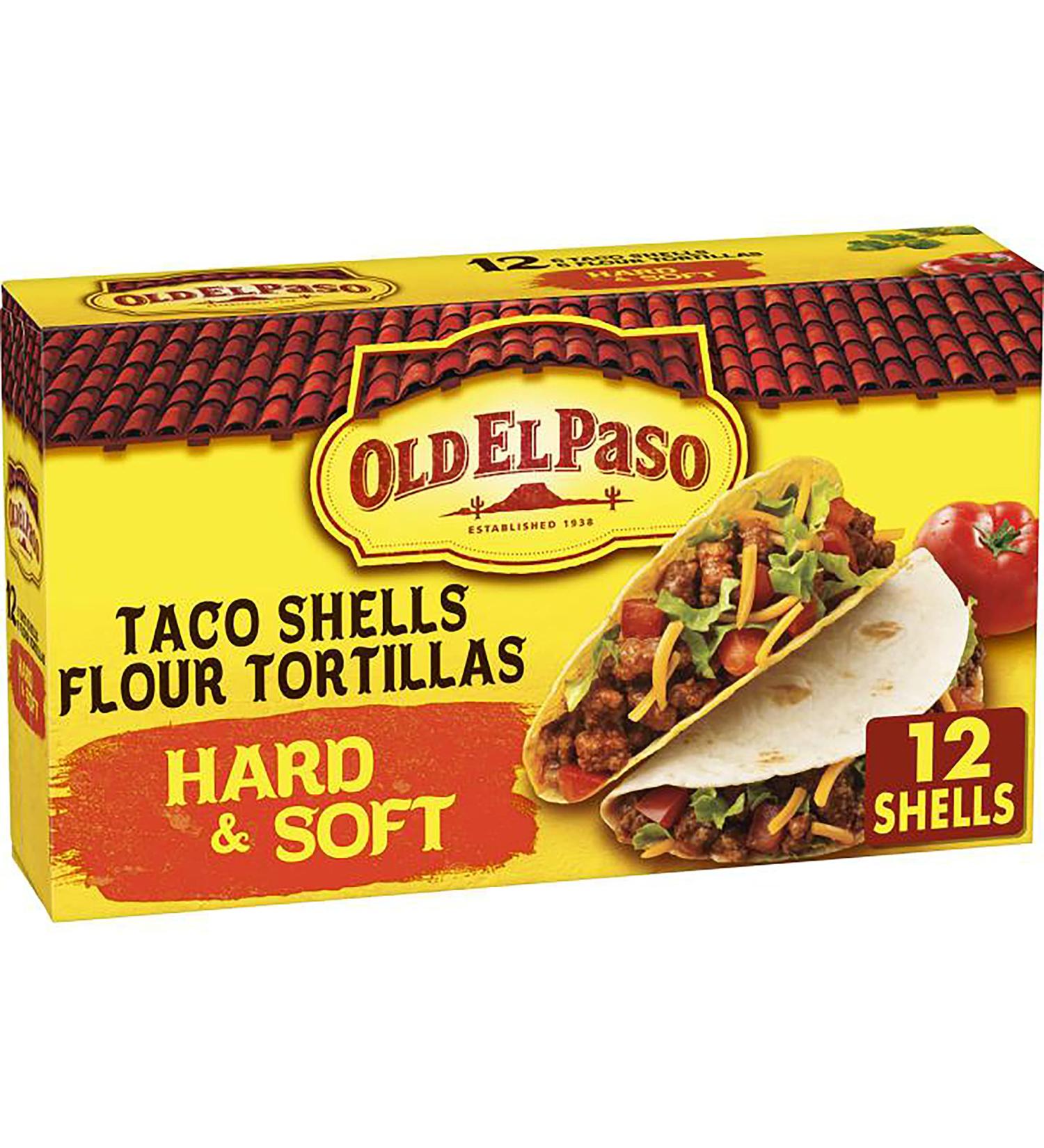 Old El Paso Taco Shells & Flour Tortillas - 12 Pack, 7.4 oz | Authentic Mexican Flavor - Buy Online on SooperMarket.com