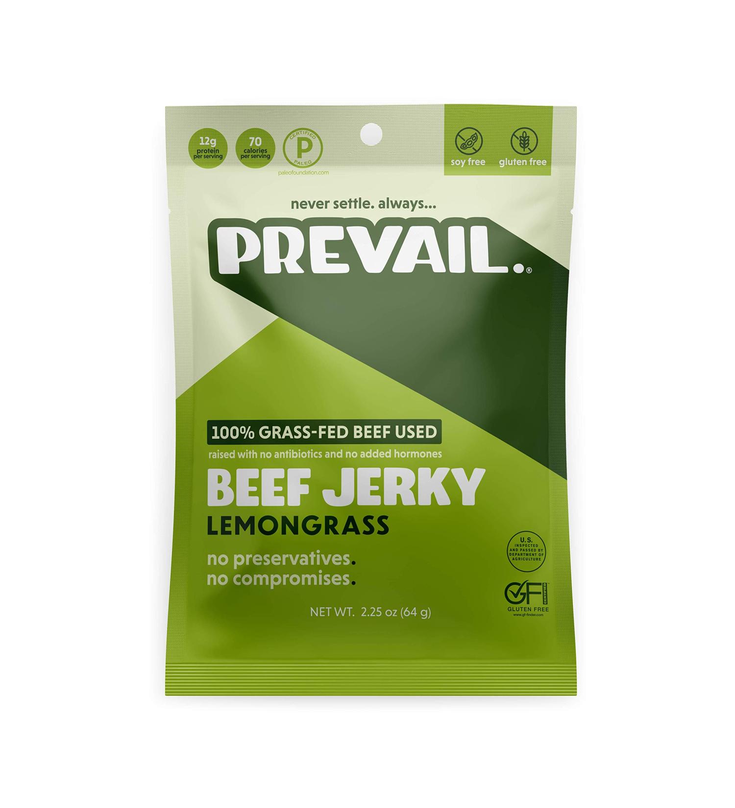 Prevail Grass Fed Beef Jerky 3 Pack | Low Sodium, Keto, Paleo | 12g Protein, Soy & Gluten-Free - Buy Online on SooperMarket.com