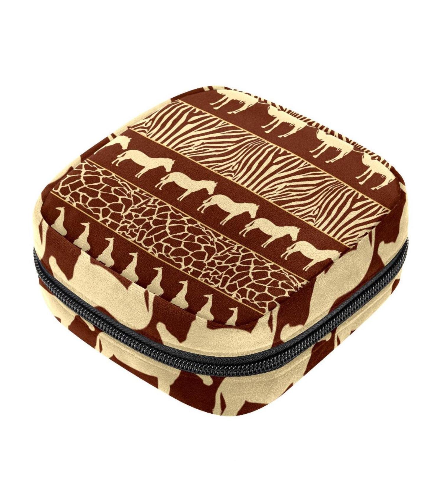 Wild Animals African Pattern Period Pouch - Tampon Storage Bag for Teen Girls - Buy Online on SooperMarket.com