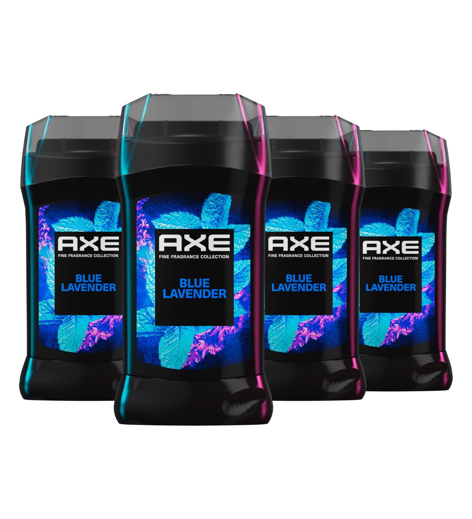 AXE Fine Fragrance Collection Deodorant Stick Blue Lavender with Mint + Amber Essential Oils 4 Pack with 72H Freshness Aluminum-Free 3 oz - Buy Online on SooperMarket.com
