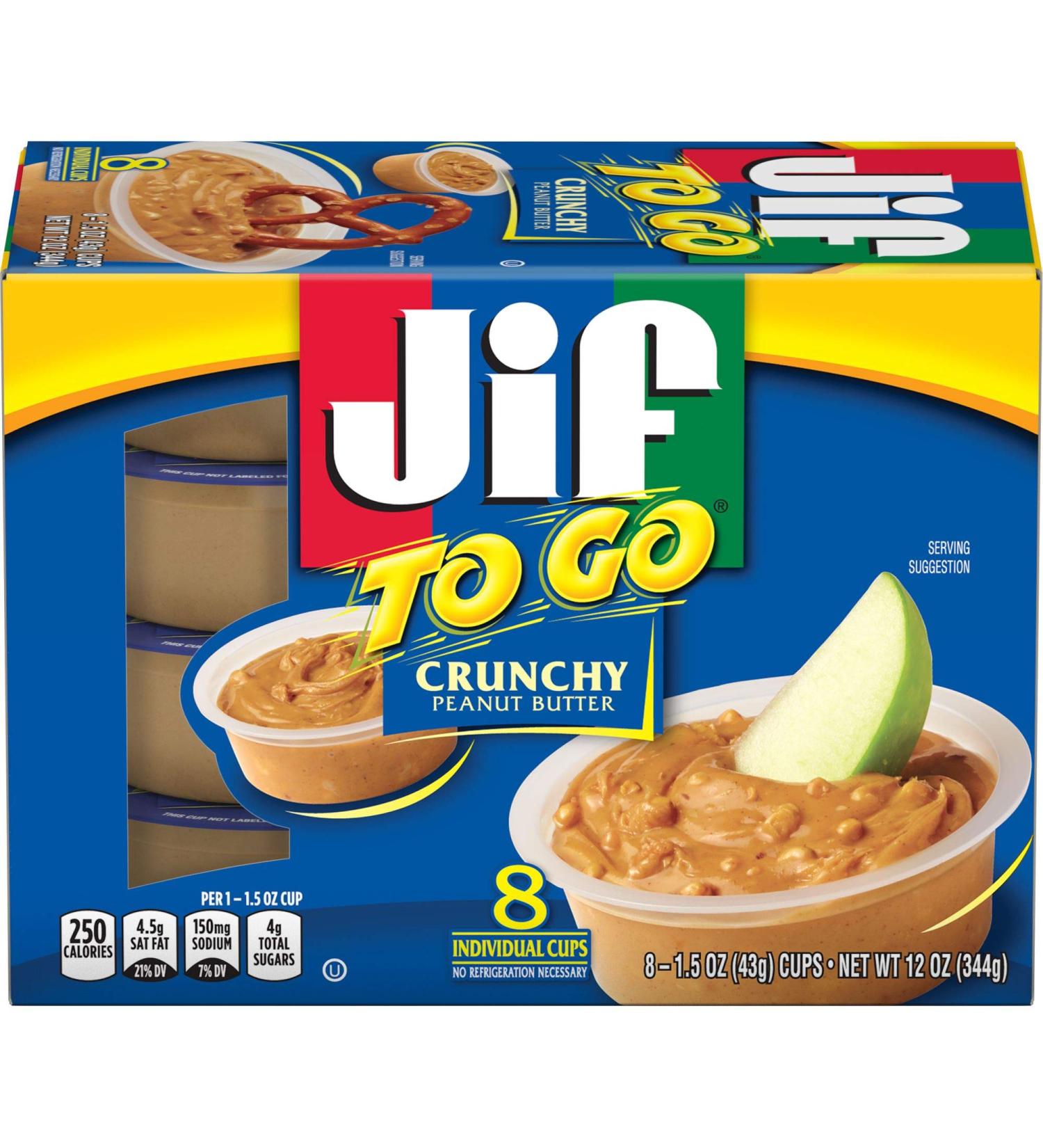 JIF To Go Crunchy Peanut Butter Cups 1.5 oz 8 count by Jif - Buy Online on SooperMarket.com
