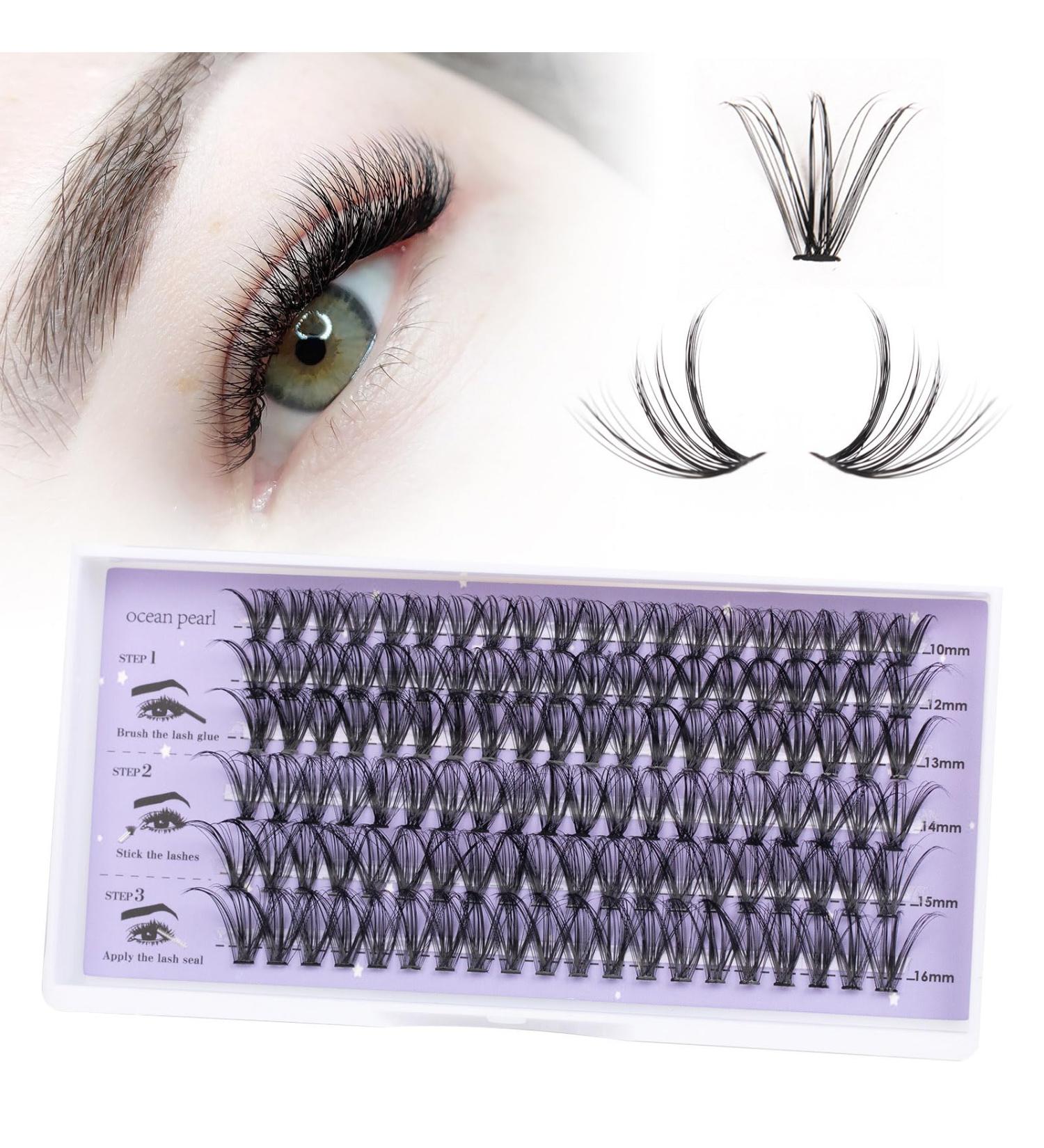 DIY Eyelash Extensions - 120 Individual False Eyelashes for Beginners | Reusable 10-16mm C/CC/D Curl | 30D Pack - Buy Online on SooperMarket.com