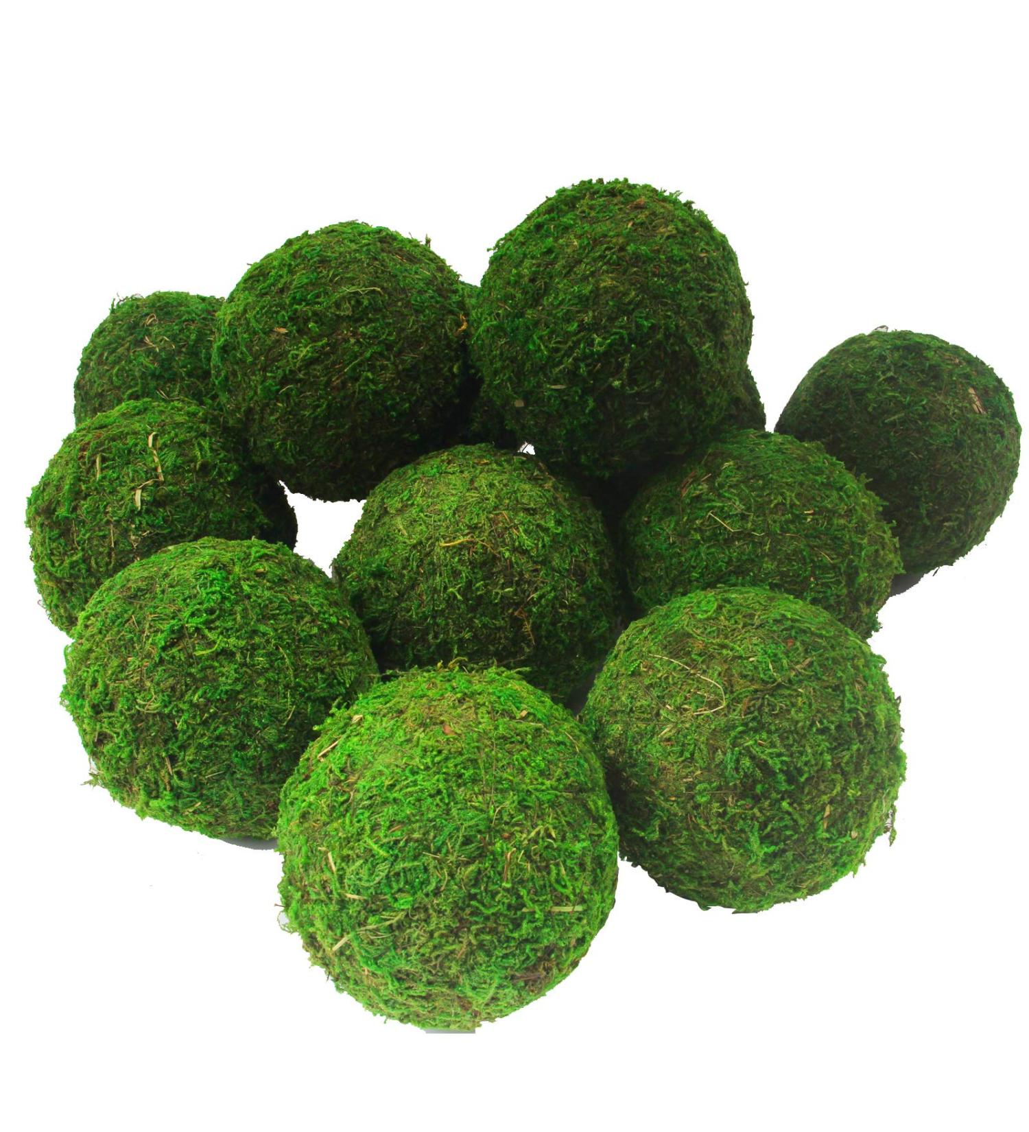 Kaveno Green Moss Decorative Balls - Set of 12 Natural Green Spheres 2.4 - Buy Online on SooperMarket.com