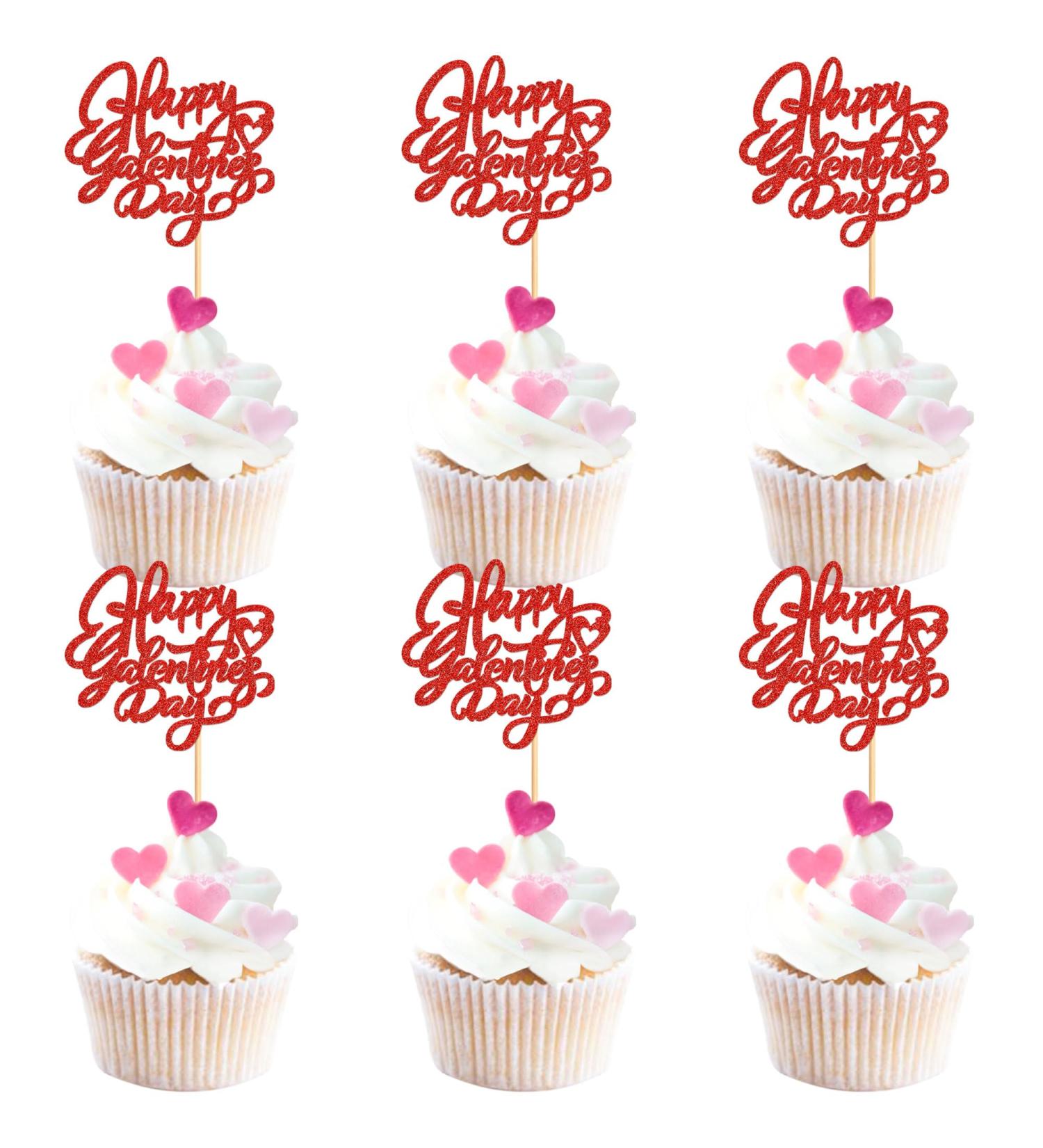 24 PCS Happy Galentines Day Cupcake Toppers Glitter Sweet Love Valentine Cupcake Picks for Valentine's Day Theme Birthday Party Cake Decorations Valentines Day Party Decorations Supplies - Buy Online on SooperMarket.com