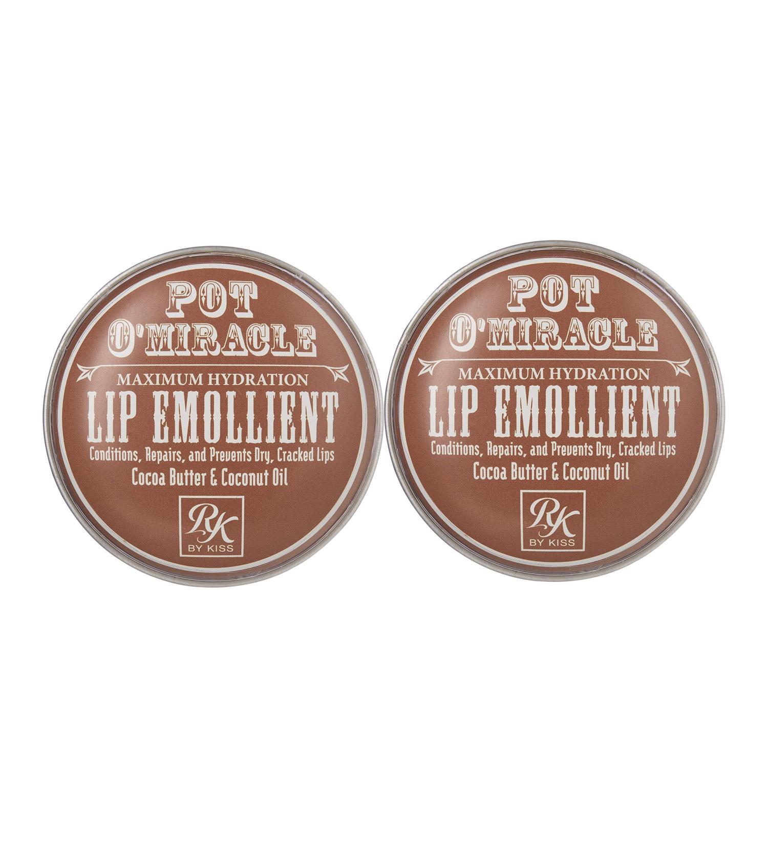 Ruby Kisses Pot O' Miracle Maximum Hydration Cocoa Butter & Coconut Oil Lip Emollient 2 Pack - Moisturizing Lip Treatment - Buy Online on SooperMarket.com
