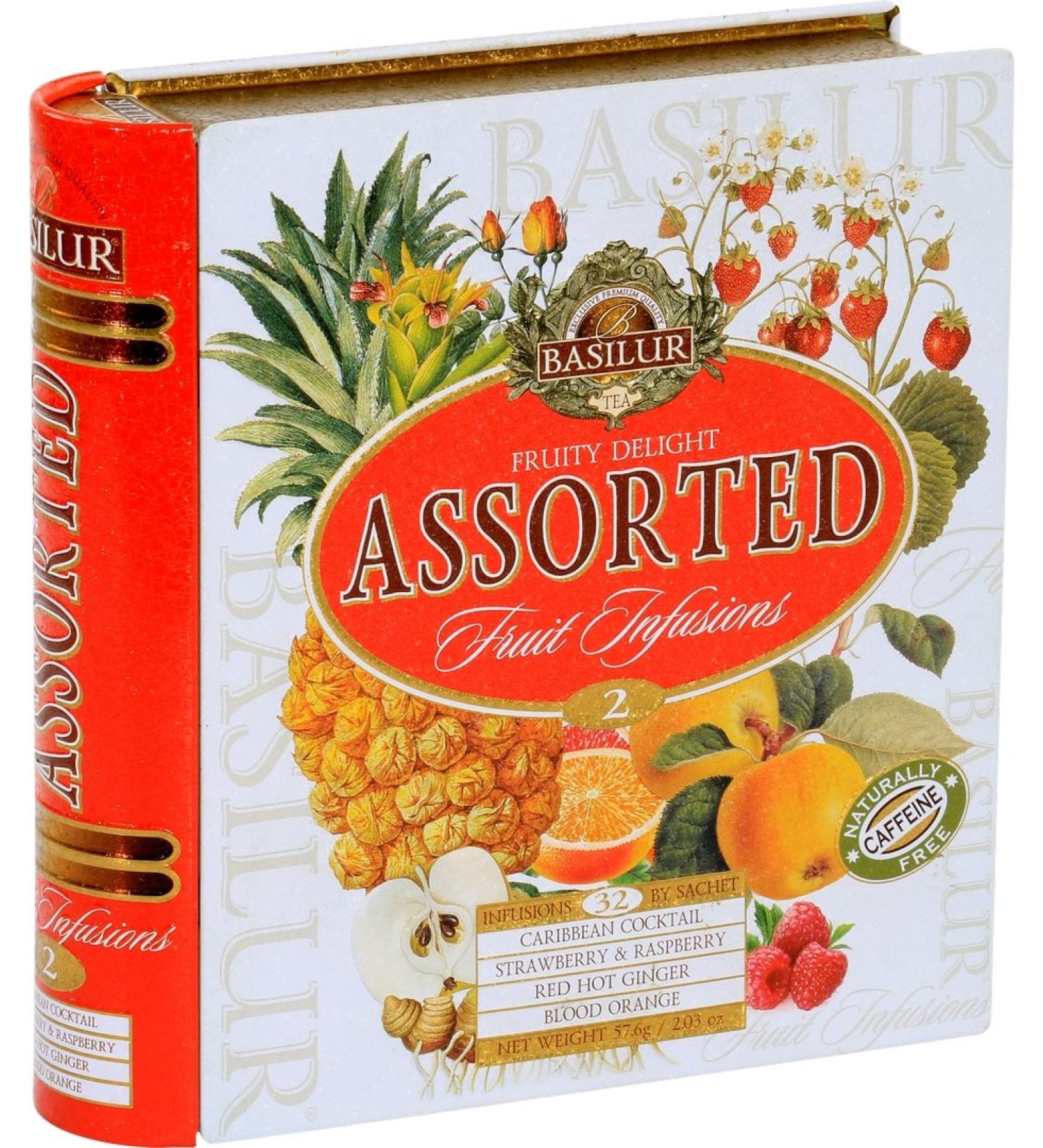 Basilur Fruit Infusions-Fruity Delight Caddy - Exquisite and Refreshing Fruit Infusion Tea Blend - Buy Online on SooperMarket.com