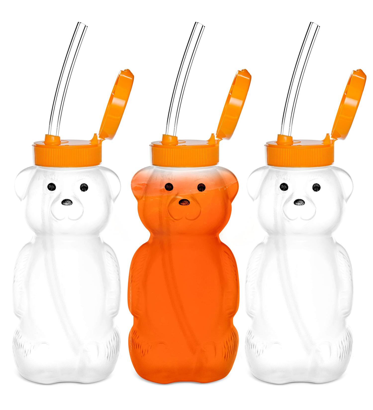 Special Supplies Honey Bear Straw Cup Long Straws 3-Pack - Squeezable Therapy Drink Container for Special Needs - Spill Proof, Leak Resistant Lid - Buy Online on SooperMarket.com