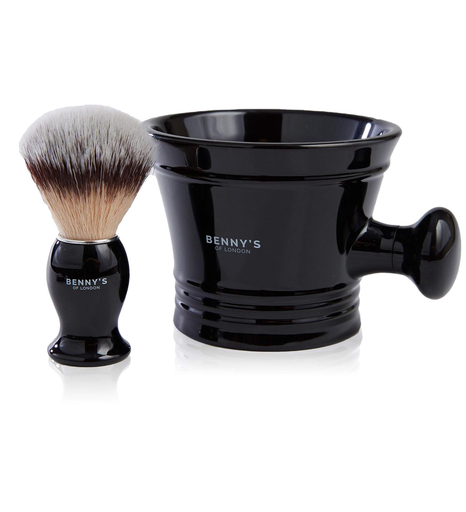 BENNY'S Shaving Brush & Bowl Gift Set - Luxury Quality Men's Grooming Kit for Travel - Ideal Men's Gift Idea - Buy Online on SooperMarket.com