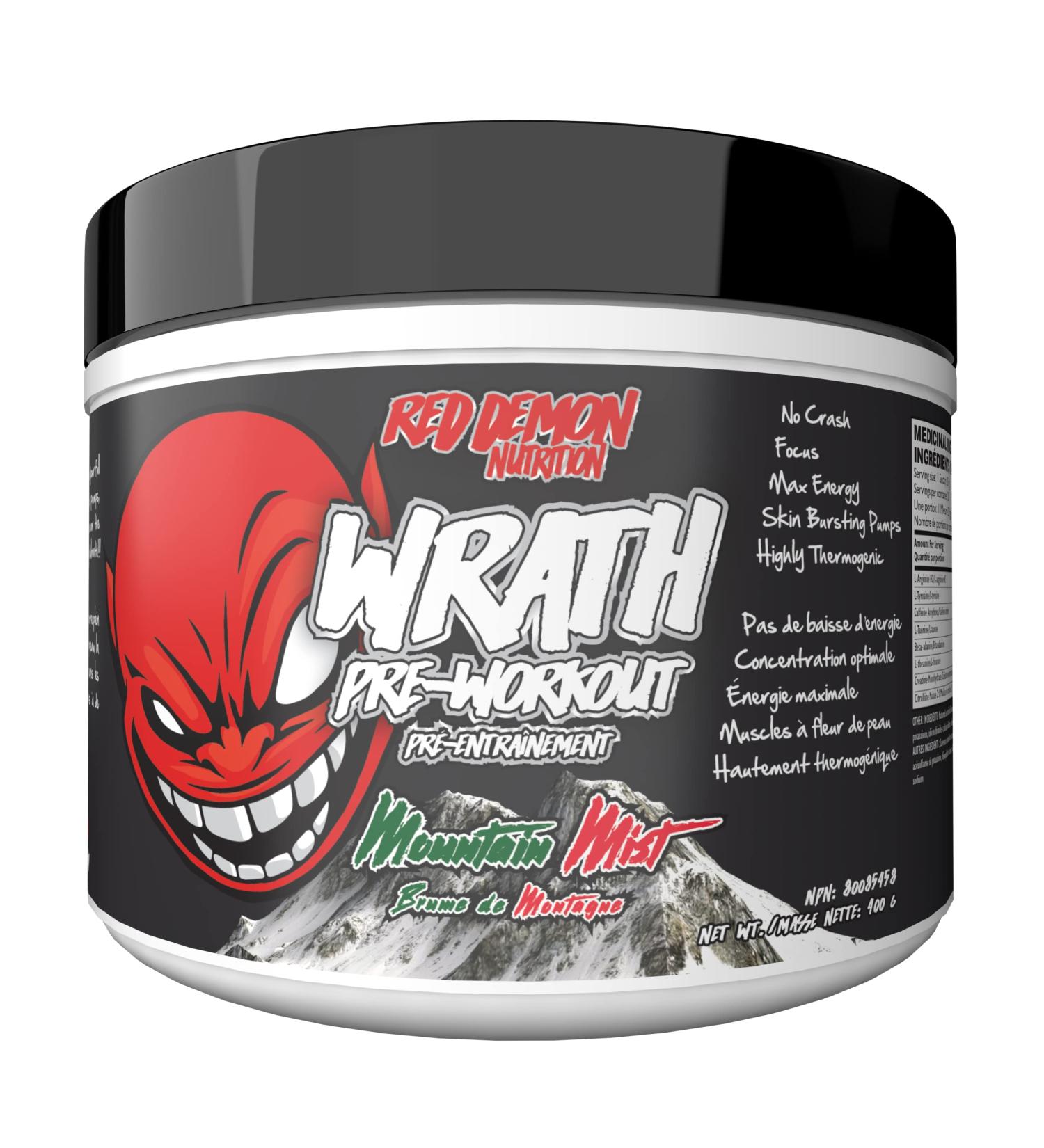 Red Demon Wrath Pre-workout - Intense Pumps Endless Energy Great Focus - 20 servings Mountain Mist